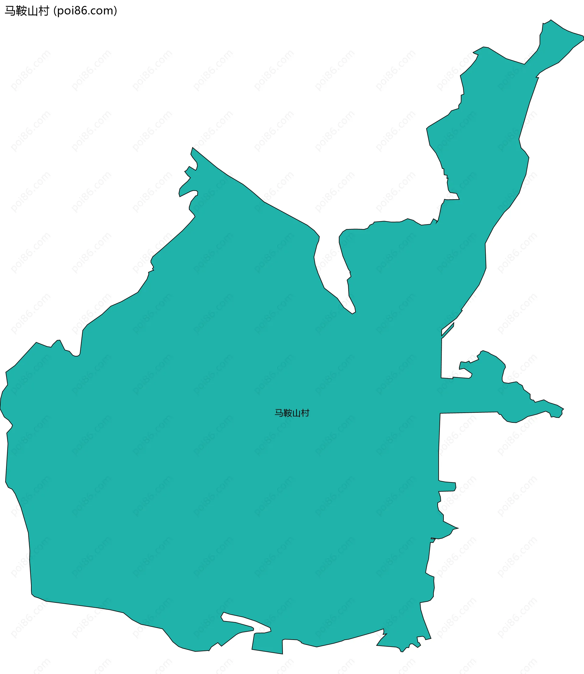 马鞍山村边界地图