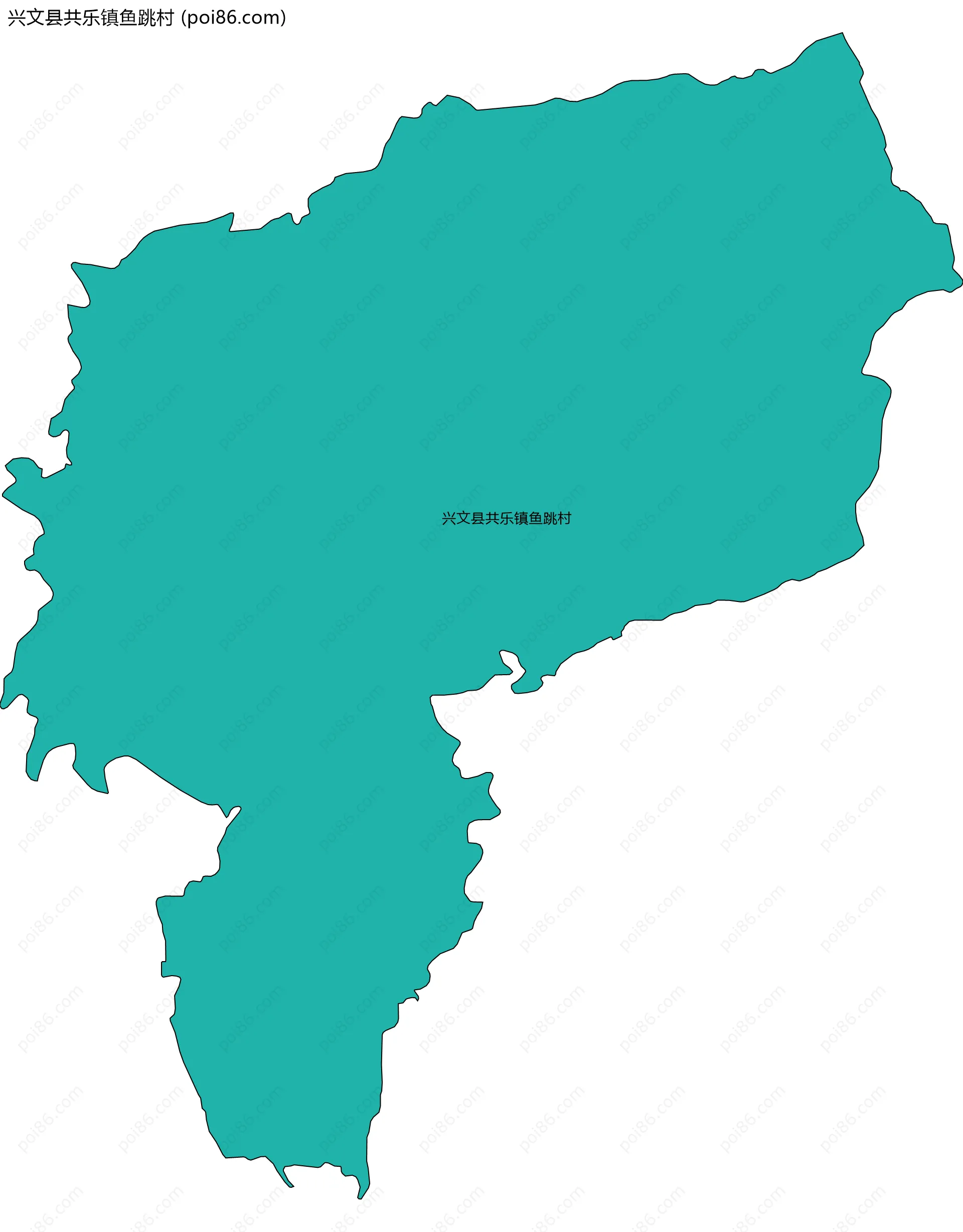 兴文县共乐镇鱼跳村边界地图