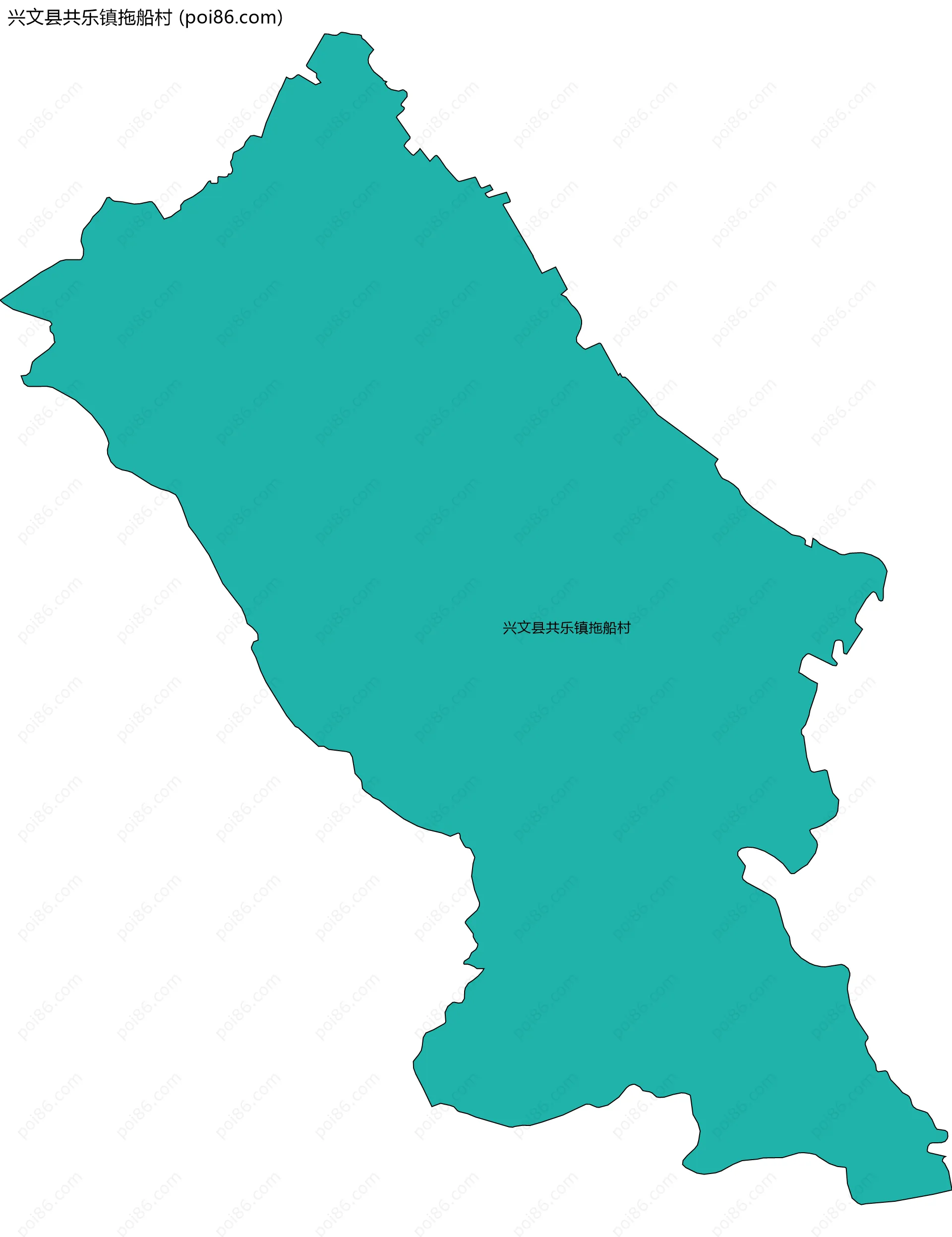 兴文县共乐镇拖船村边界地图