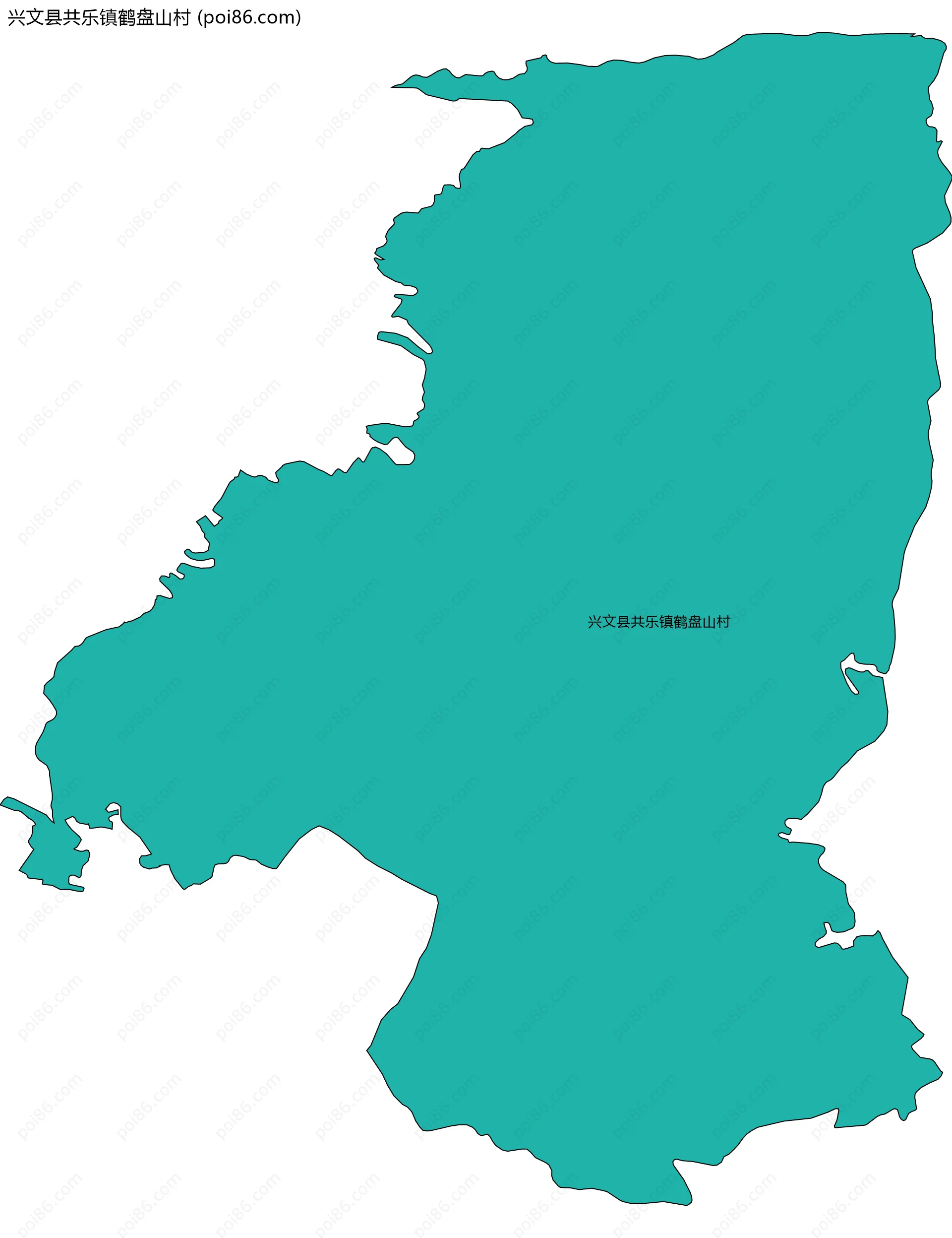 兴文县共乐镇鹤盘山村边界地图