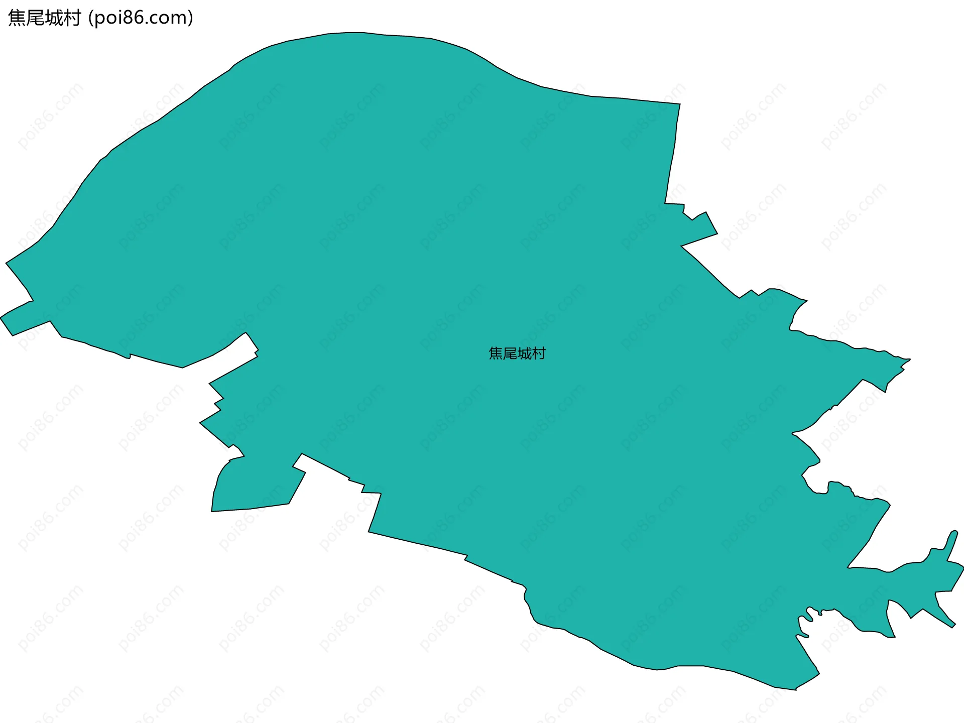 焦尾城村边界地图