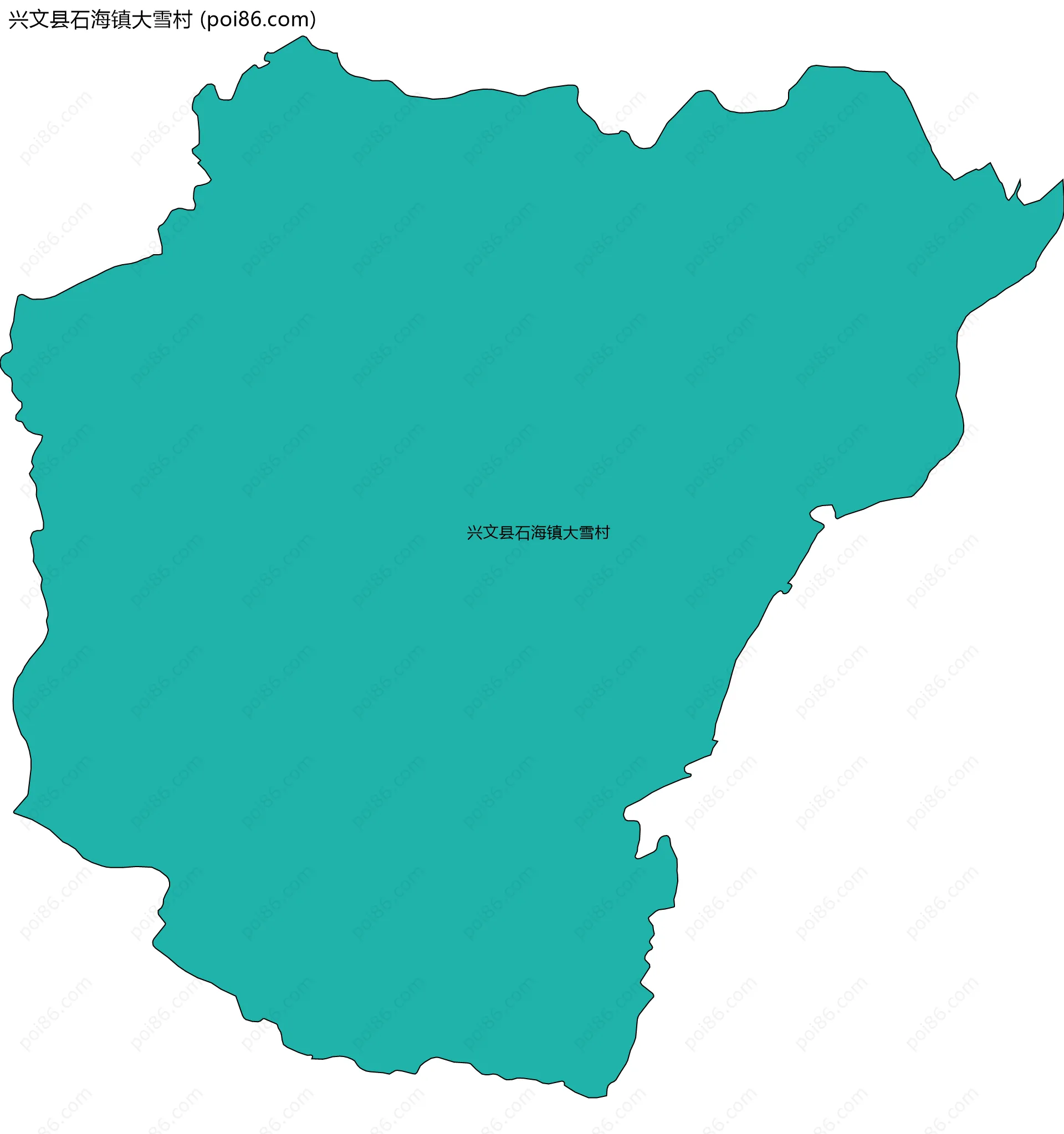 兴文县石海镇大雪村边界地图