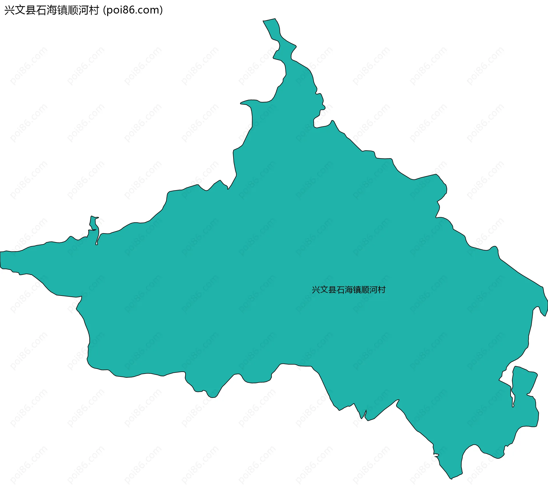 兴文县石海镇顺河村边界地图