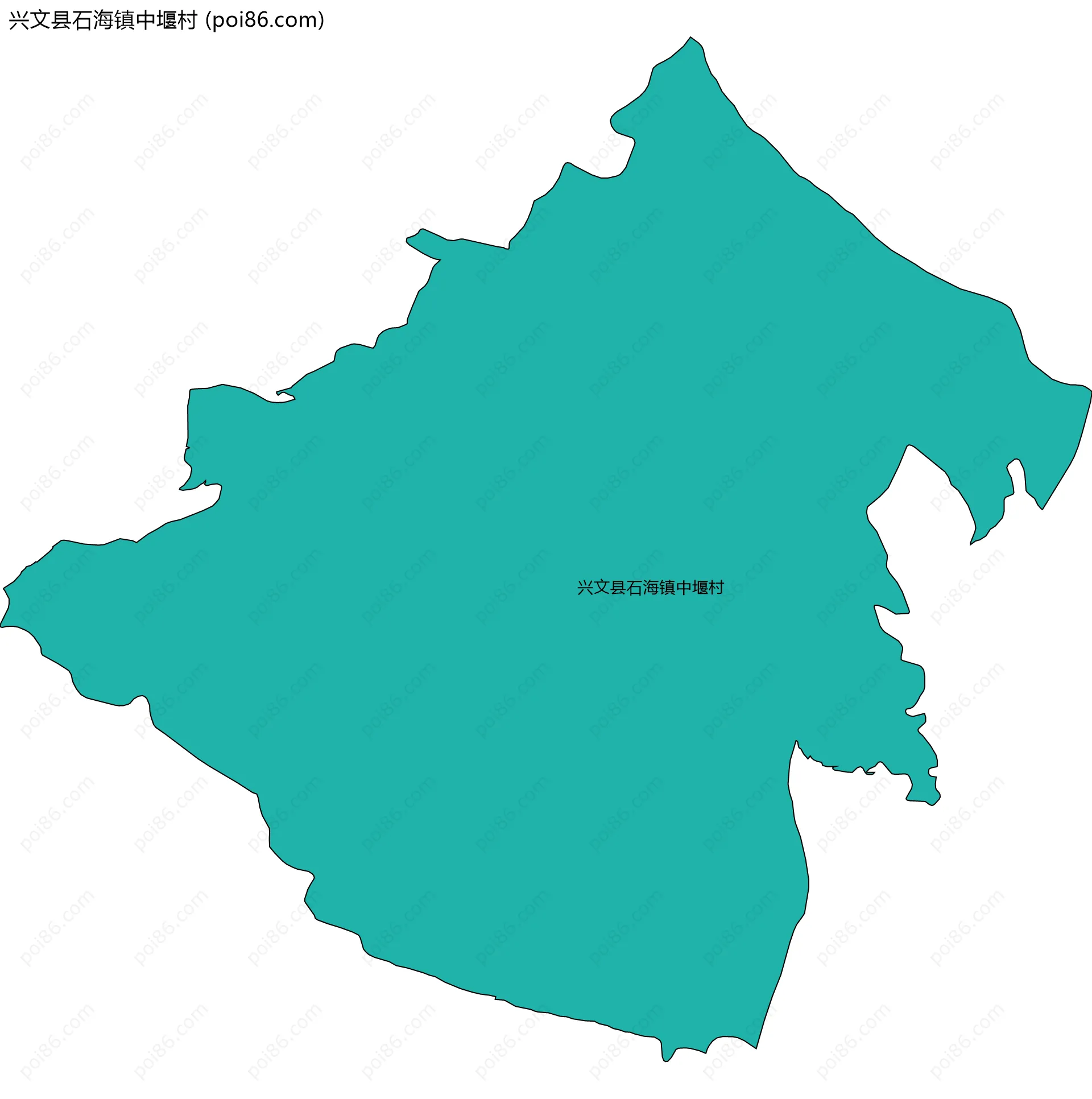 兴文县石海镇中堰村边界地图