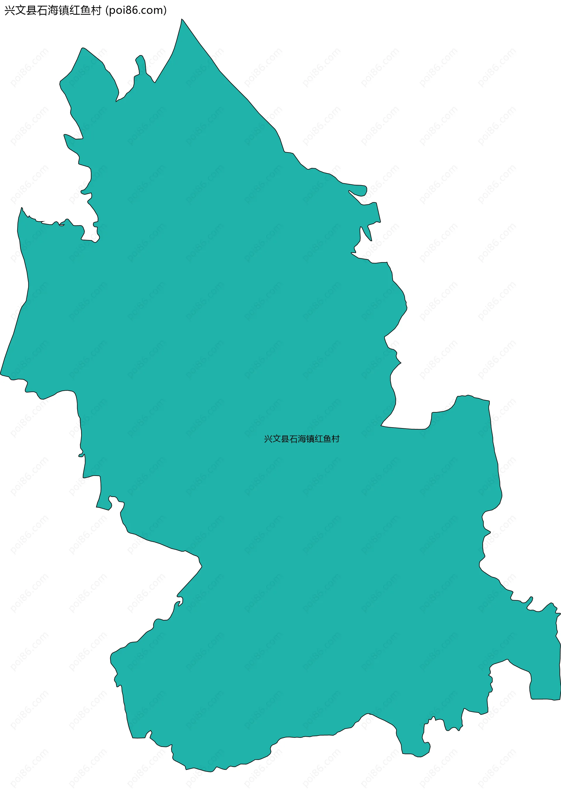 兴文县石海镇红鱼村边界地图