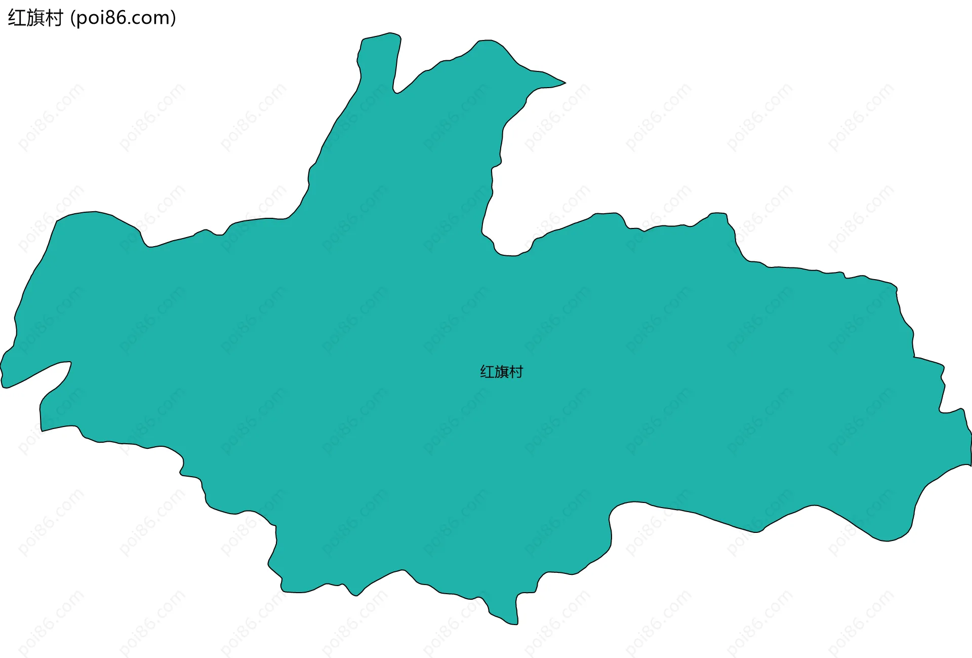 红旗村边界地图
