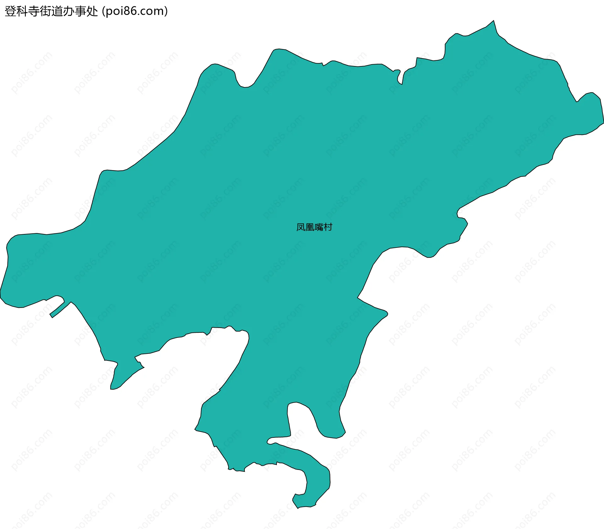 登科寺街道办事处边界地图(五级行政区划)