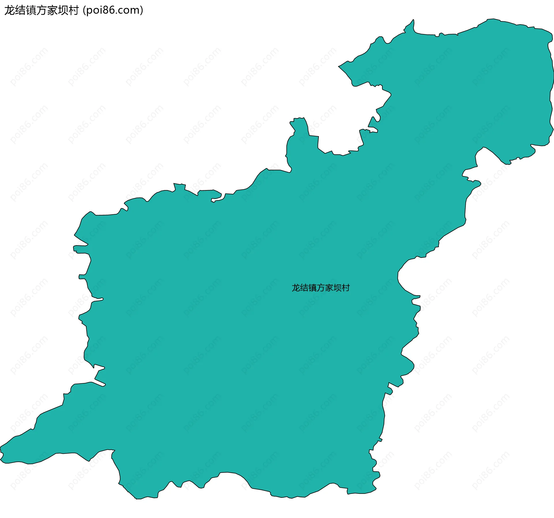 龙结镇方家坝村边界地图