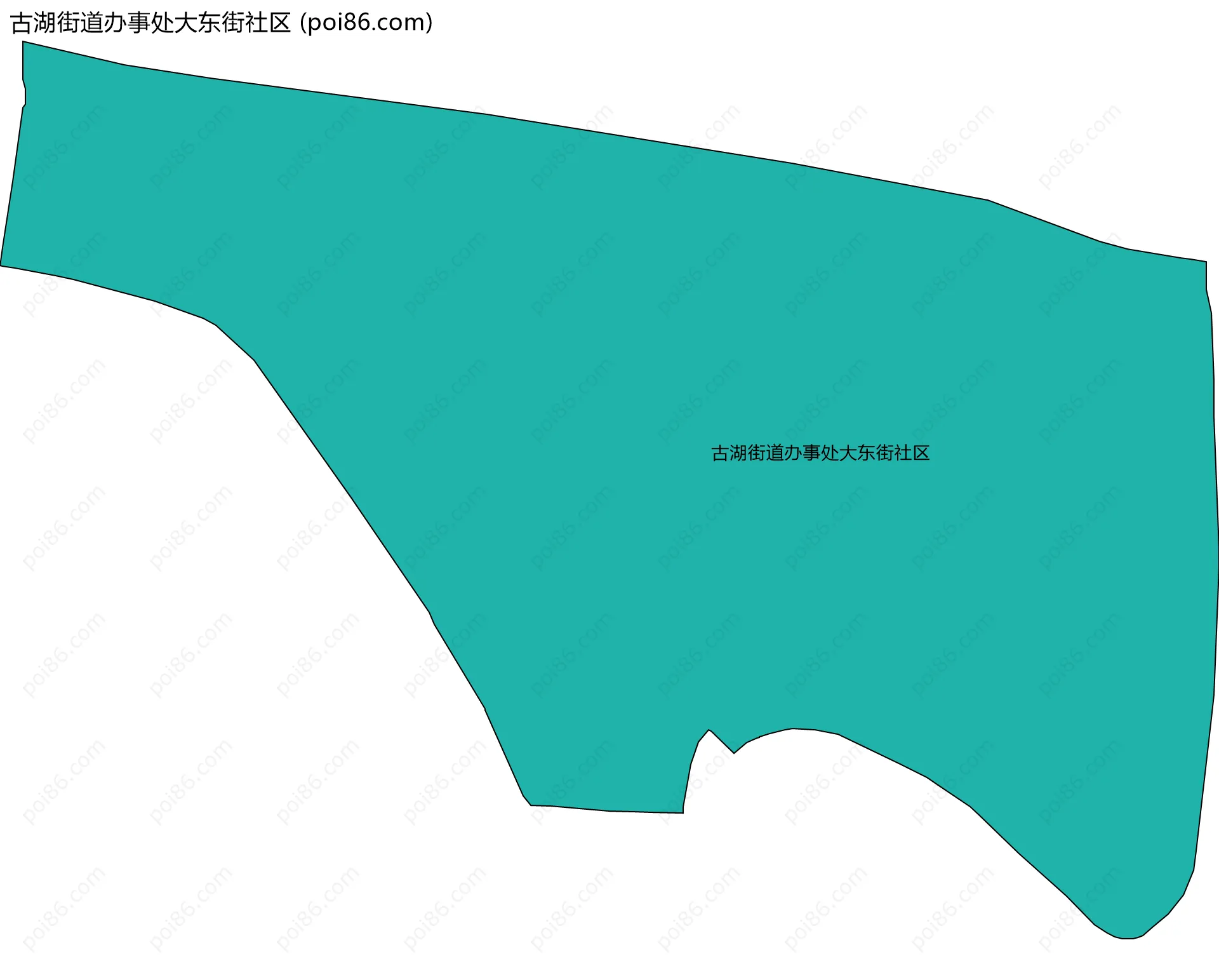 古湖街道办事处大东街社区边界地图