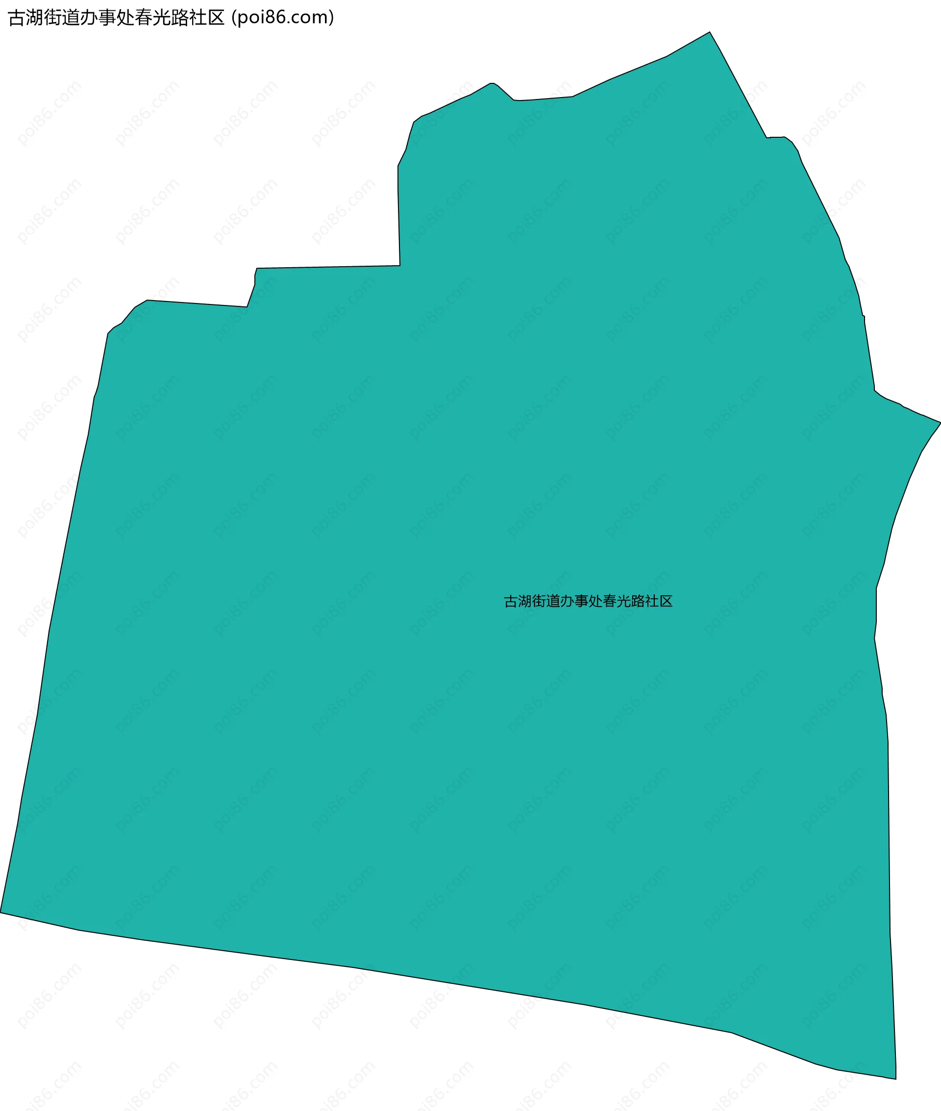 古湖街道办事处春光路社区边界地图