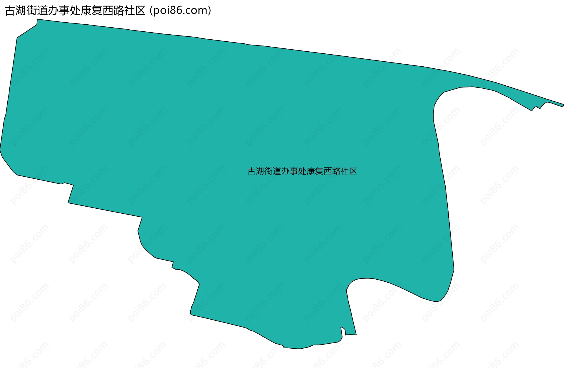古湖街道办事处康复西路社区边界地图