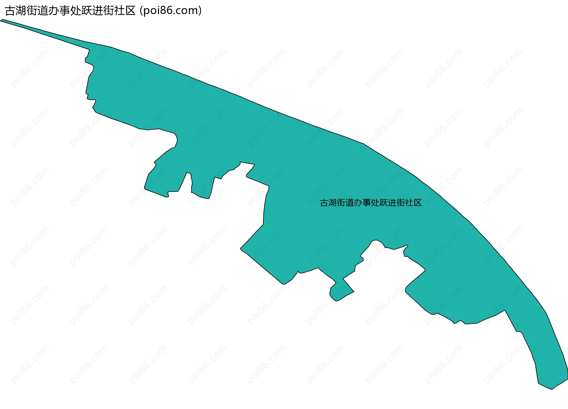 古湖街道办事处跃进街社区边界地图