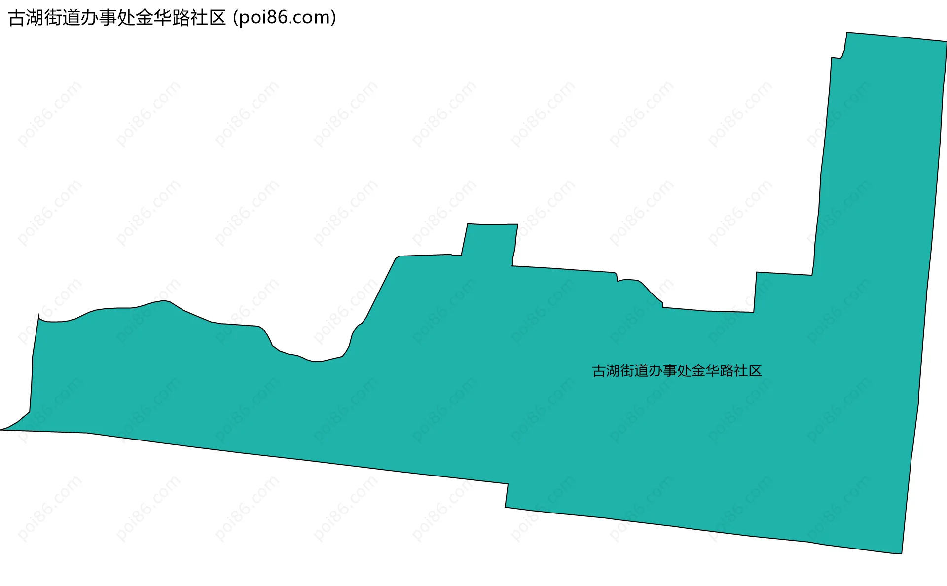 古湖街道办事处金华路社区边界地图