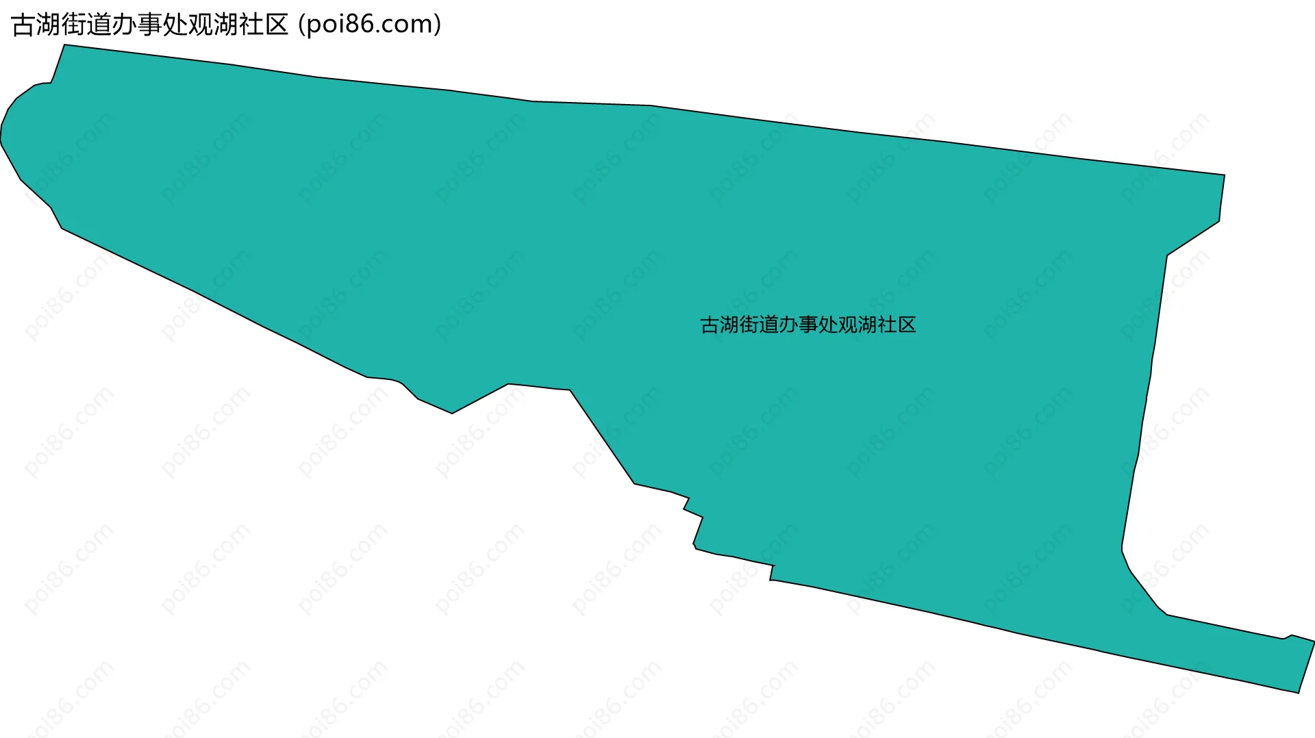 古湖街道办事处观湖社区边界地图