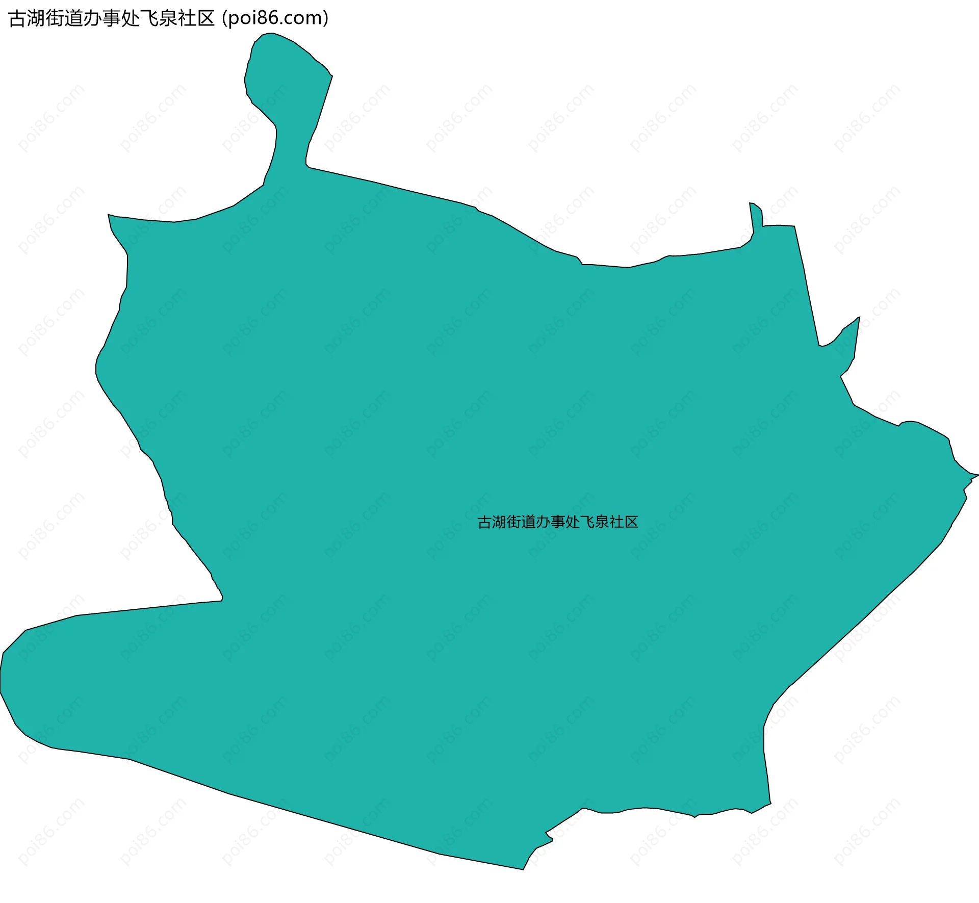 古湖街道办事处飞泉社区边界地图