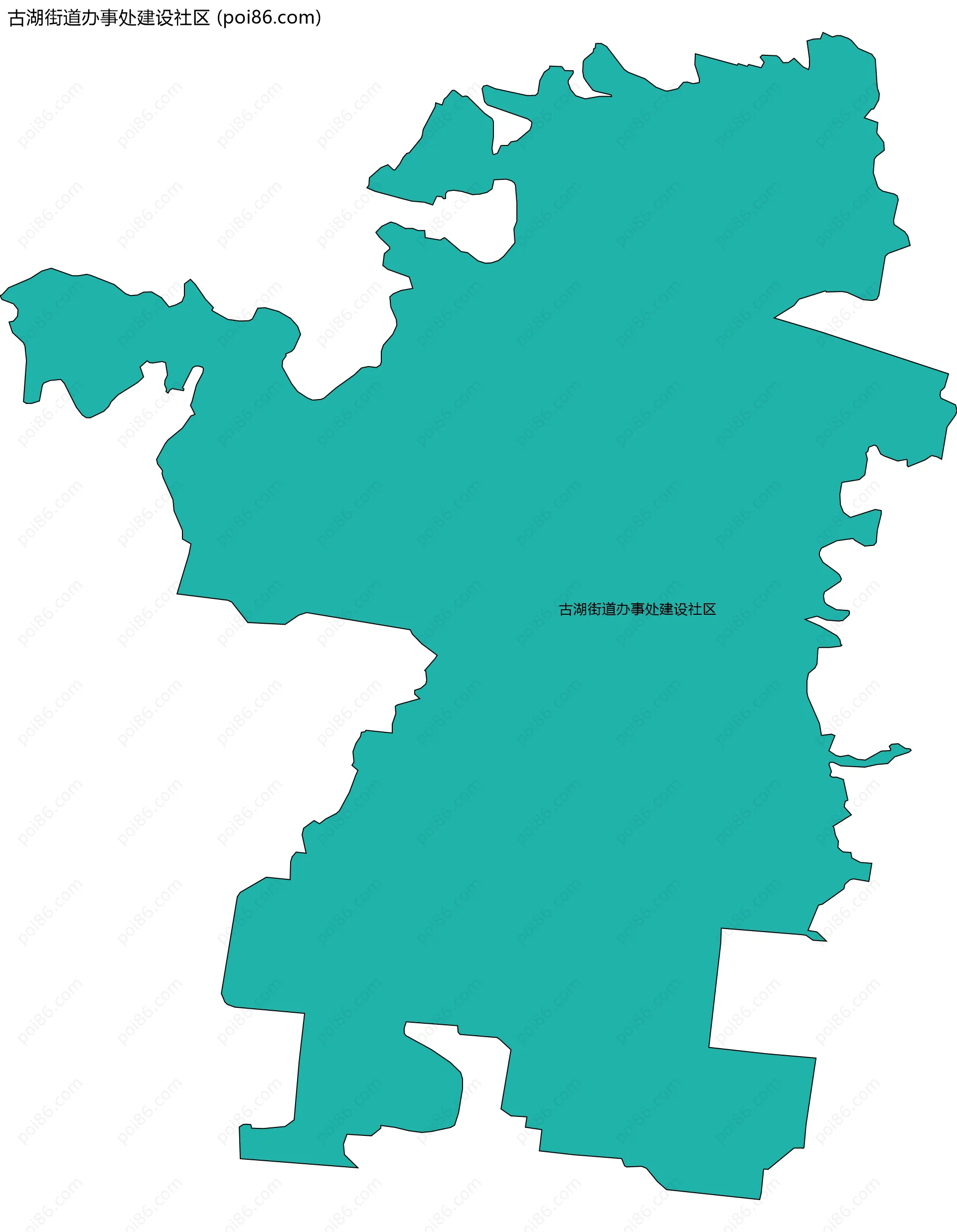古湖街道办事处建设社区边界地图