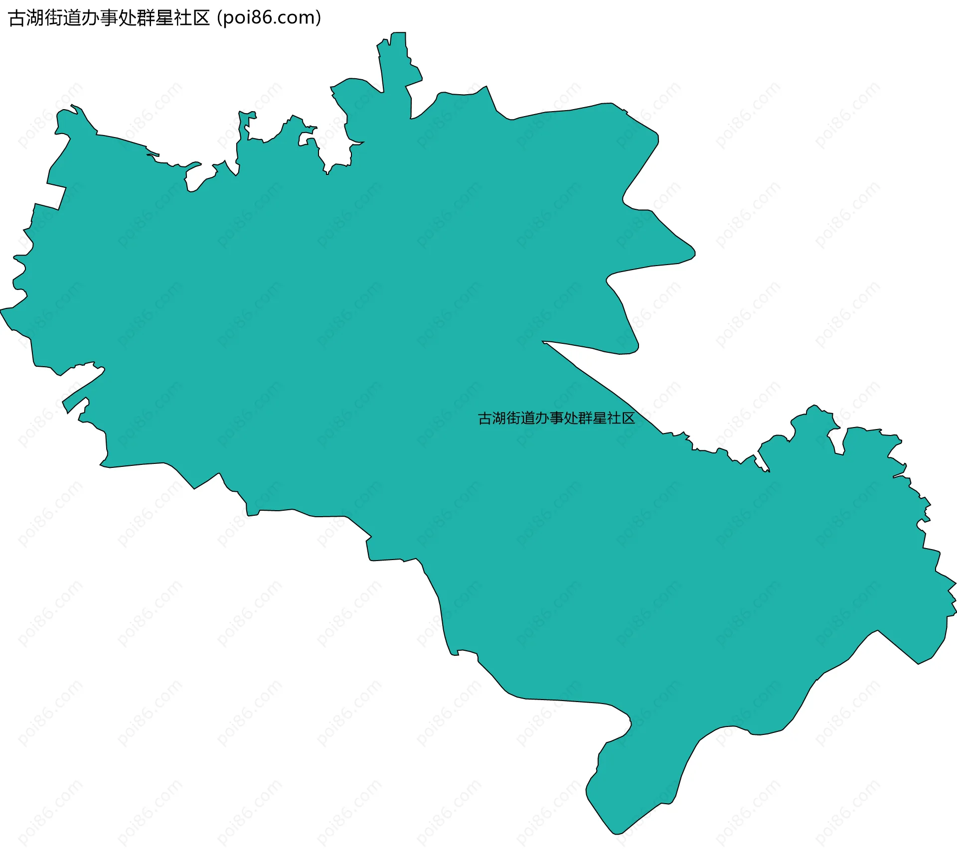 古湖街道办事处群星社区边界地图