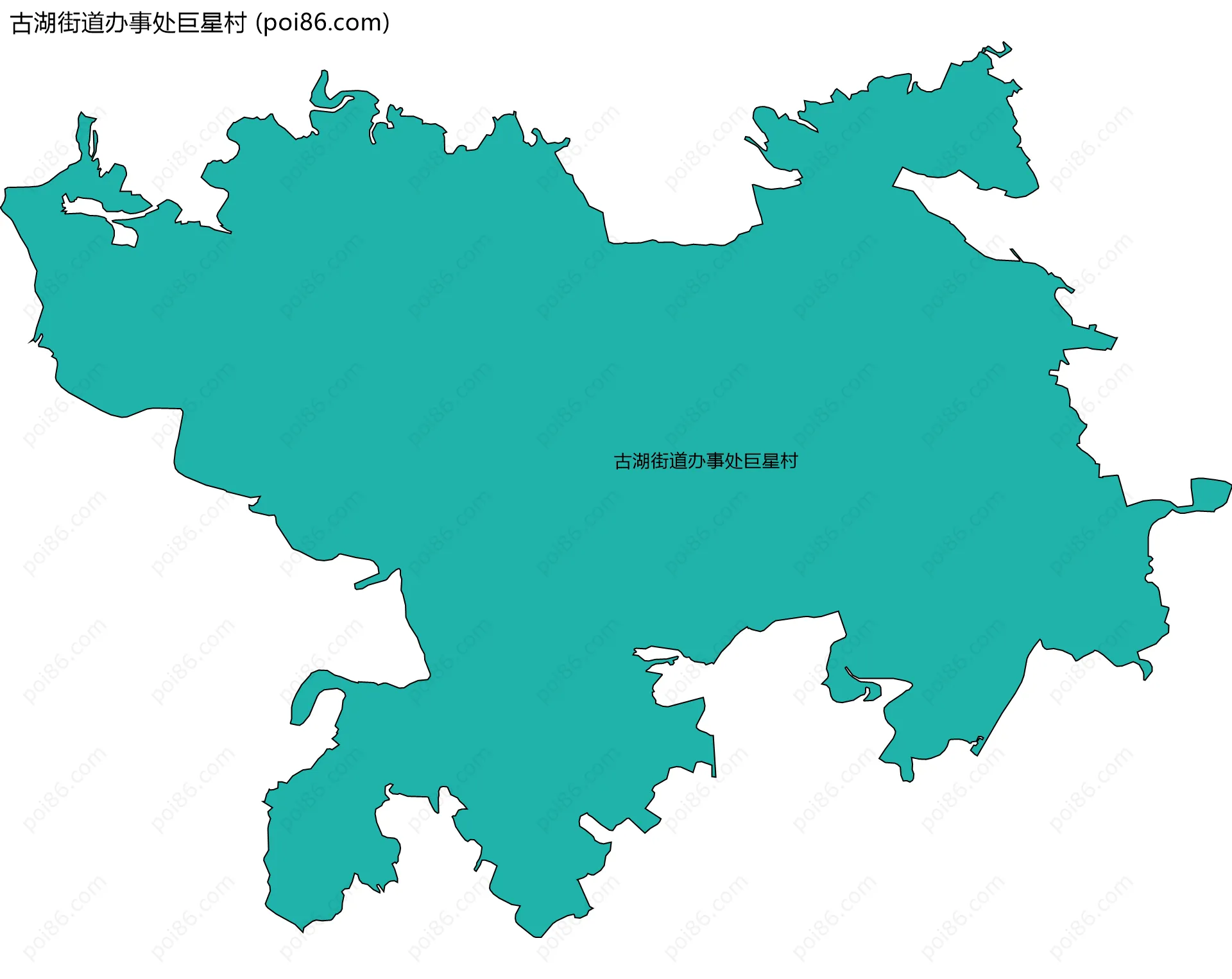 古湖街道办事处巨星村边界地图