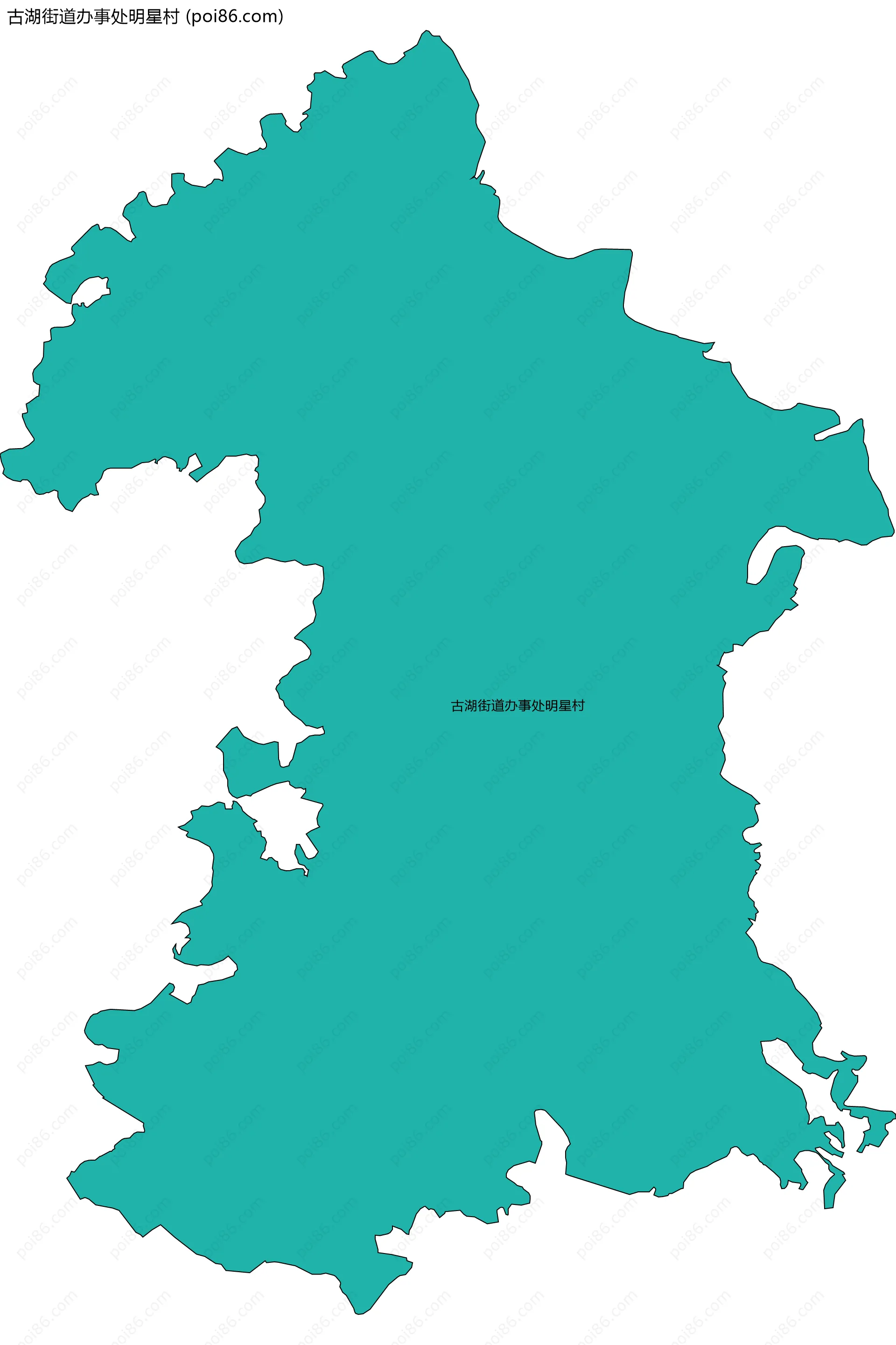 古湖街道办事处明星村边界地图