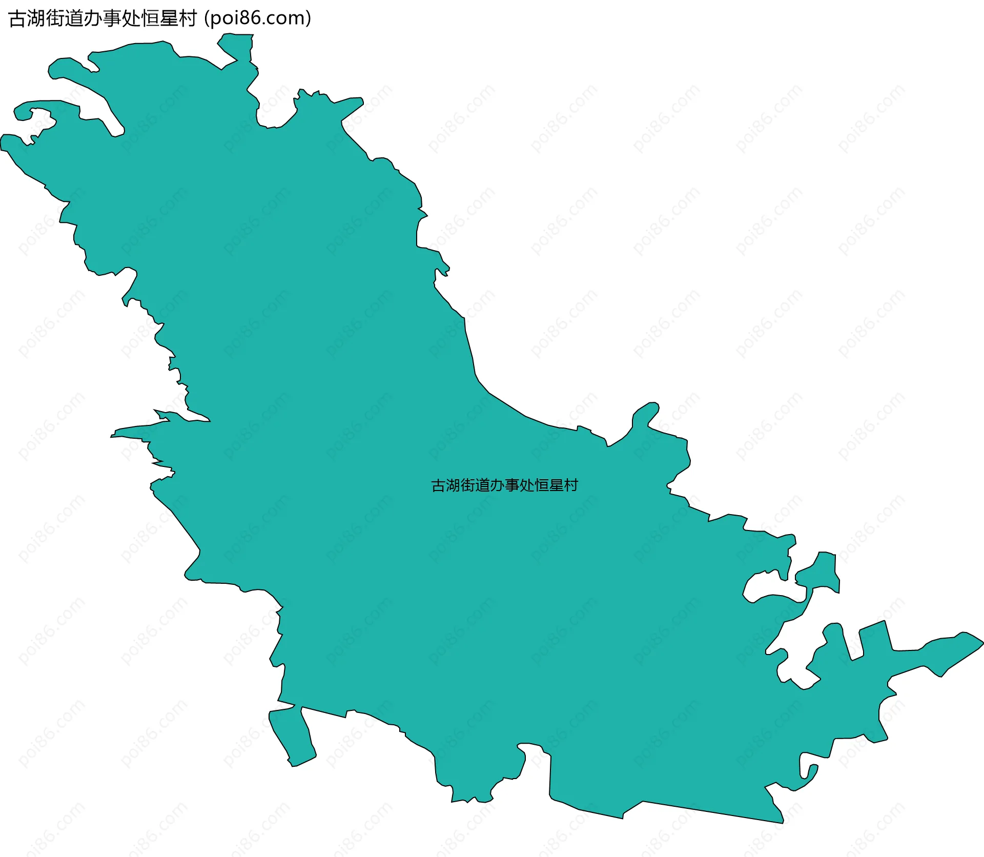 古湖街道办事处恒星村边界地图