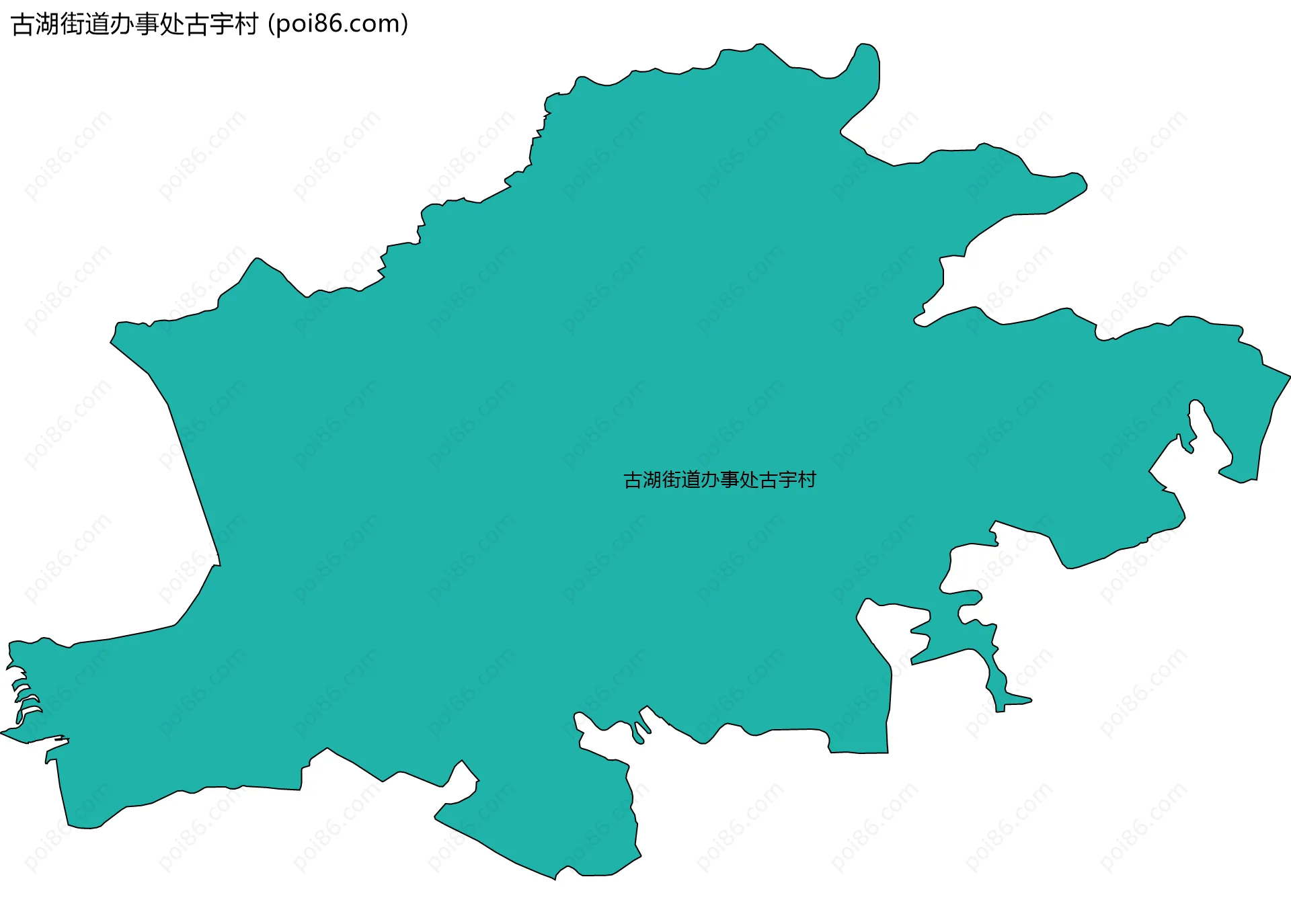 古湖街道办事处古宇村边界地图