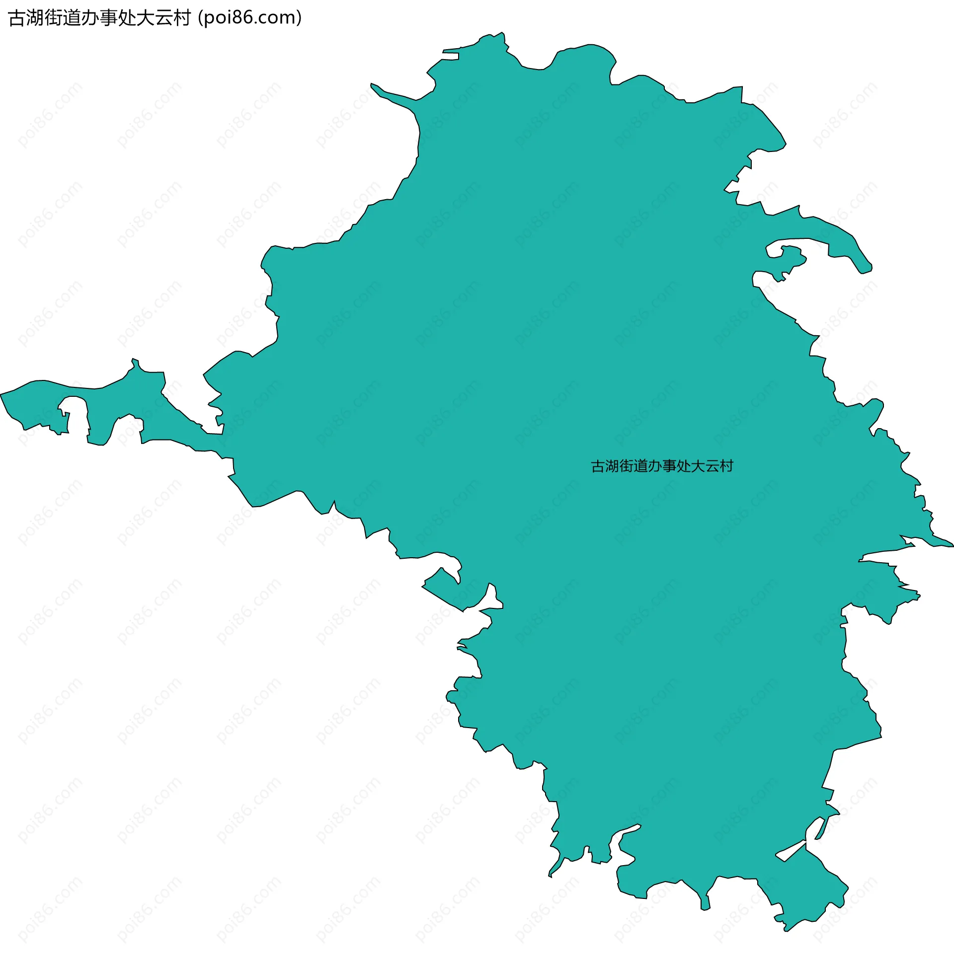 古湖街道办事处大云村边界地图