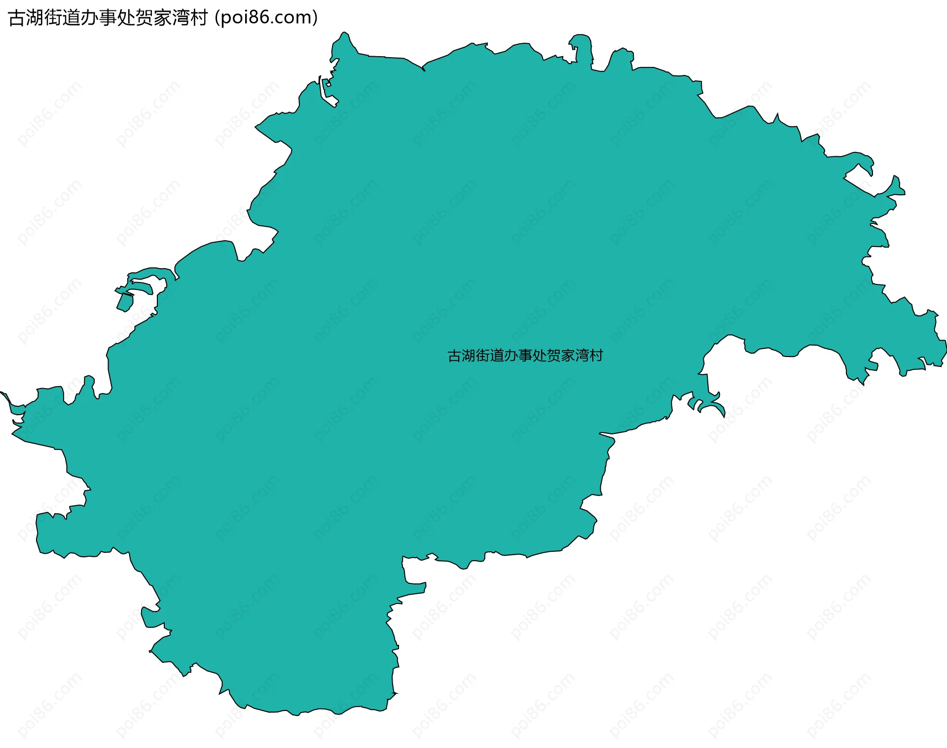 古湖街道办事处贺家湾村边界地图