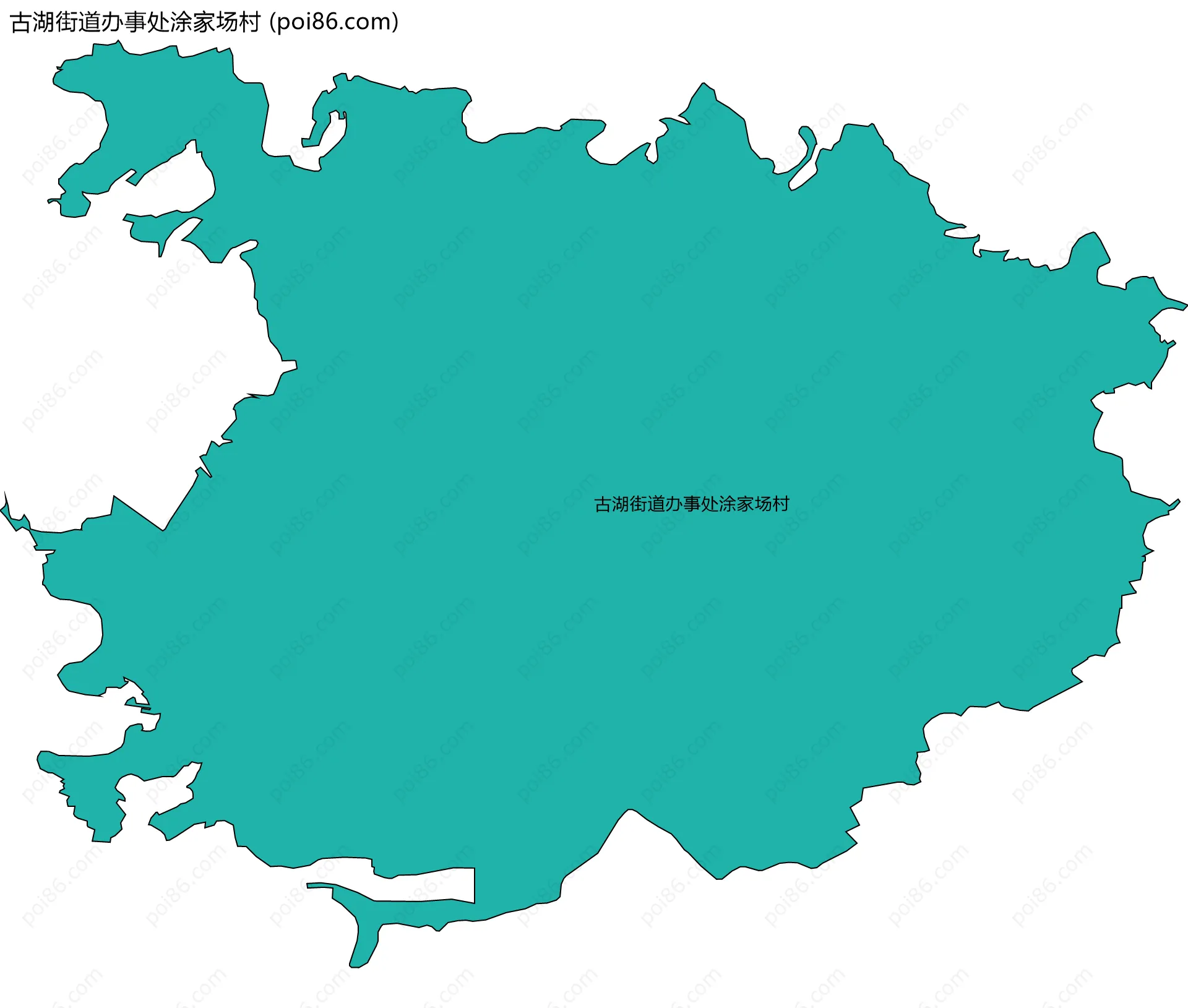 古湖街道办事处涂家场村边界地图