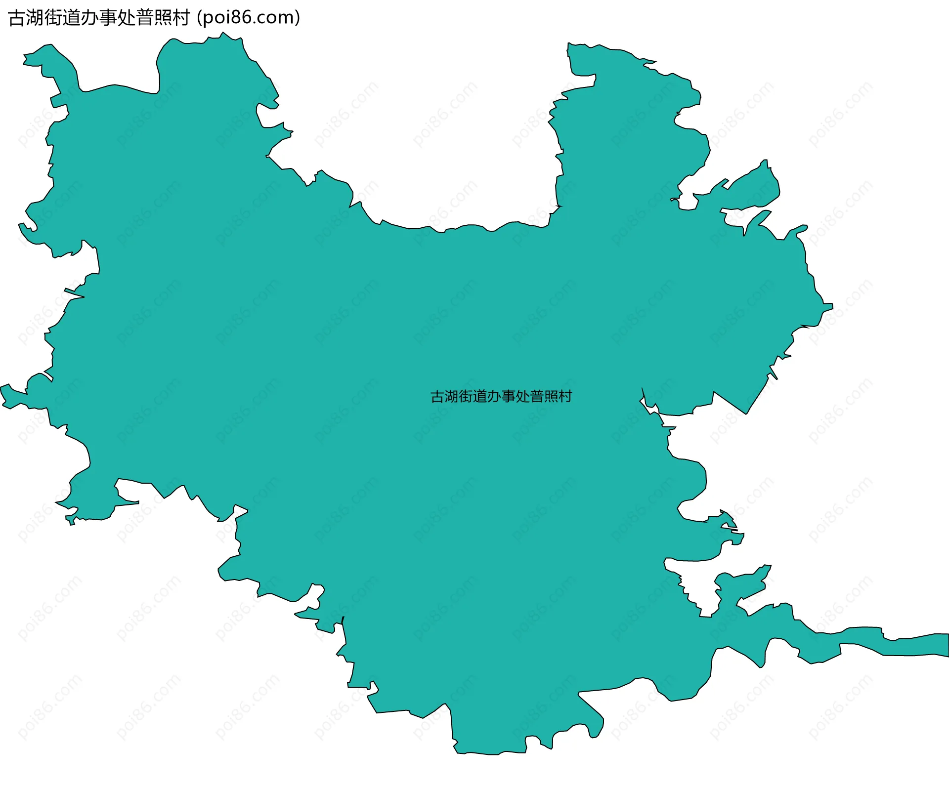 古湖街道办事处普照村边界地图