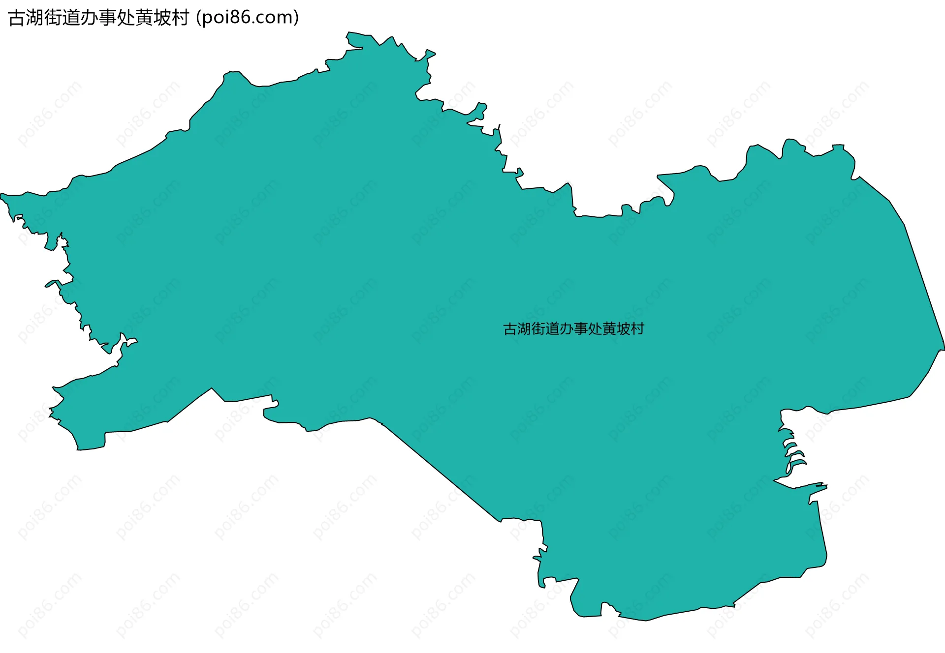 古湖街道办事处黄坡村边界地图