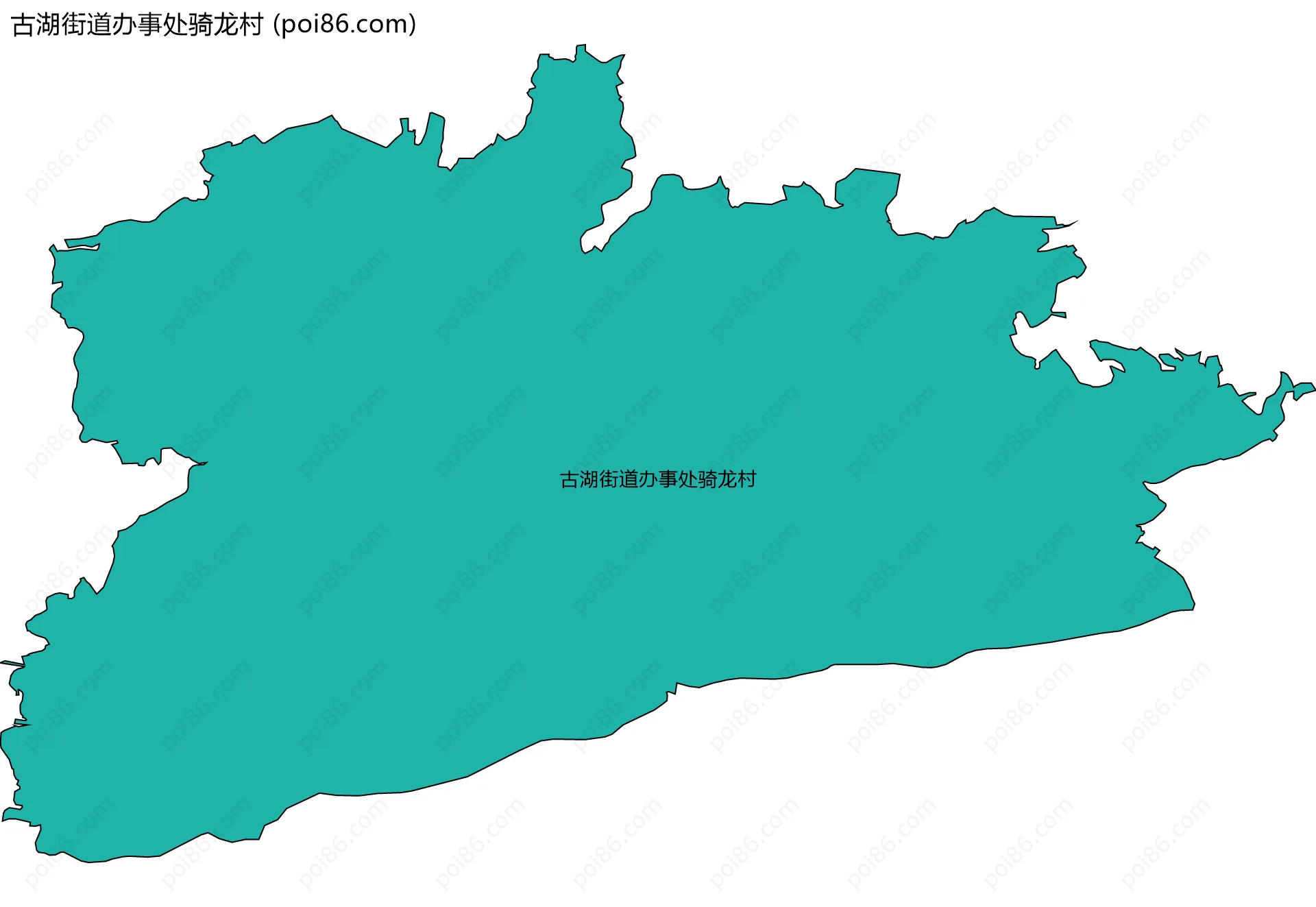 古湖街道办事处骑龙村边界地图