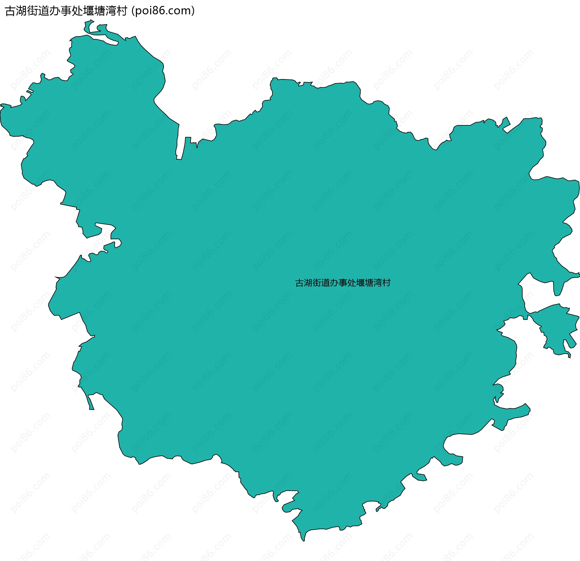 古湖街道办事处堰塘湾村边界地图