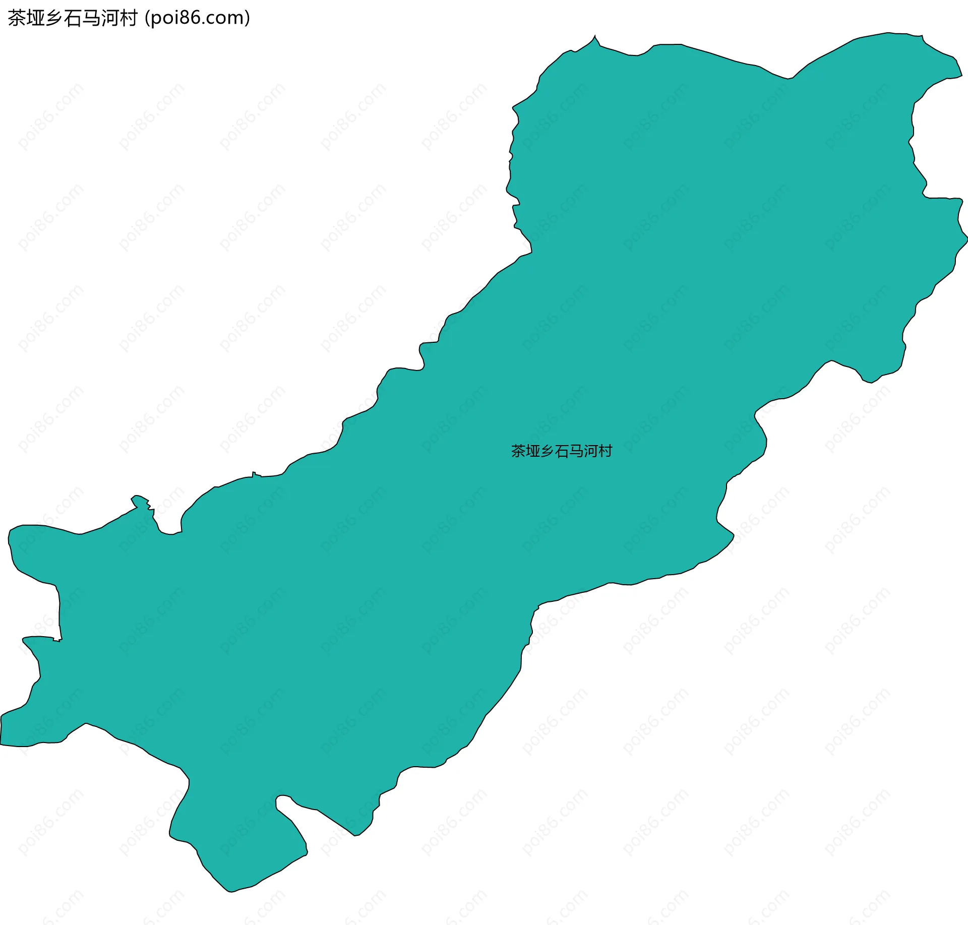 茶垭乡石马河村边界地图