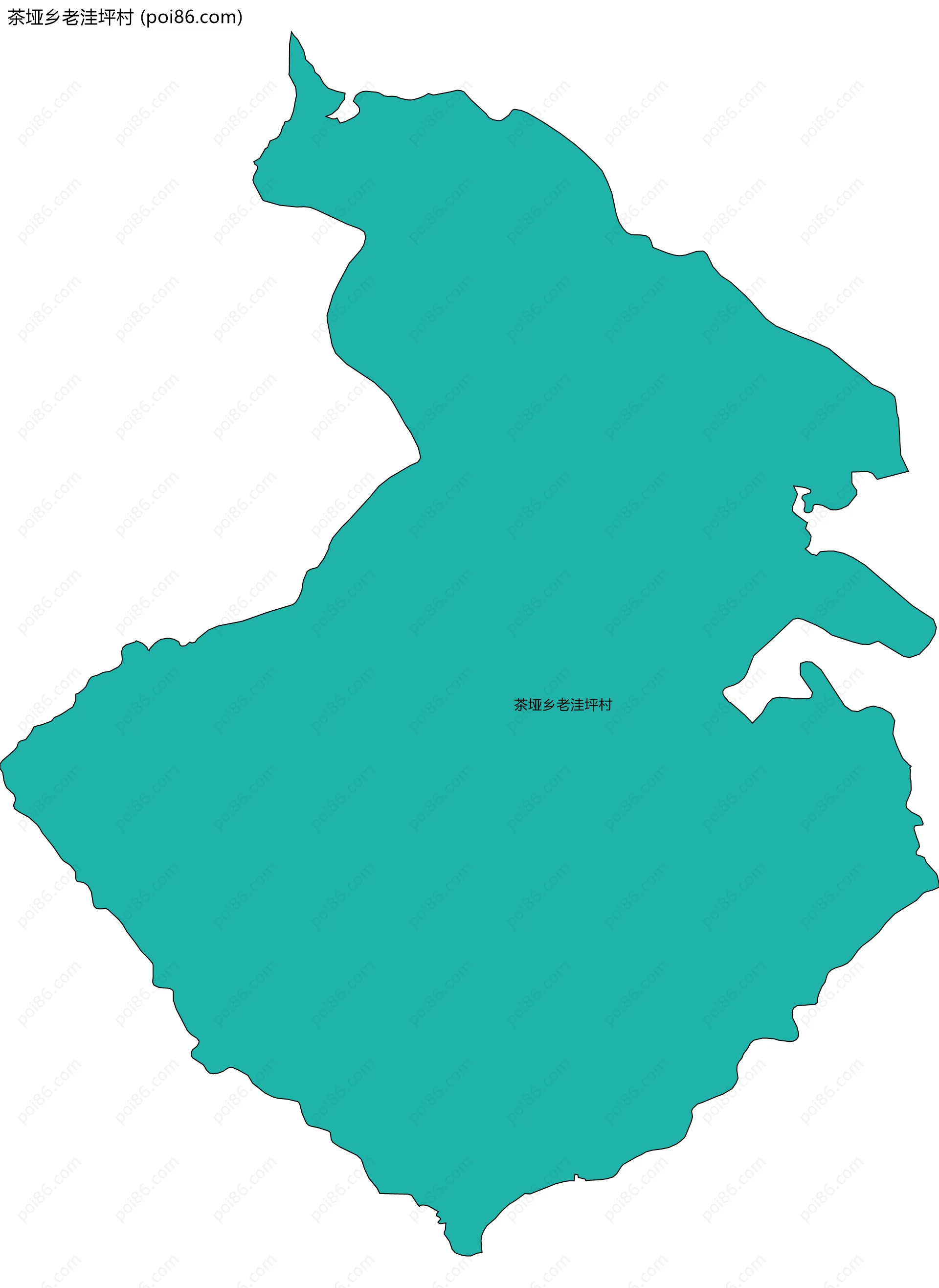 茶垭乡老洼坪村边界地图