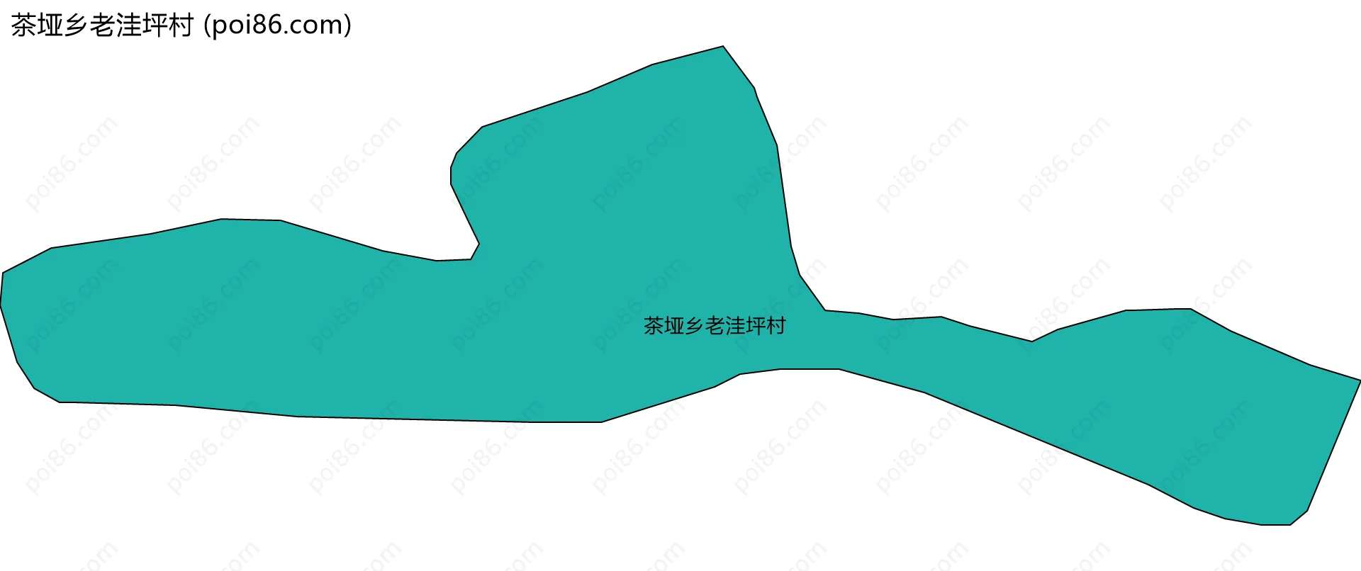 茶垭乡老洼坪村边界地图