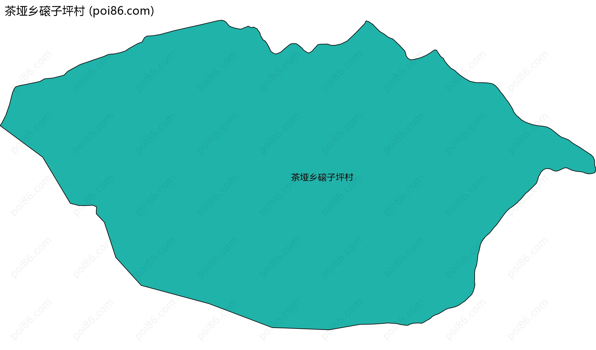 茶垭乡磙子坪村边界地图