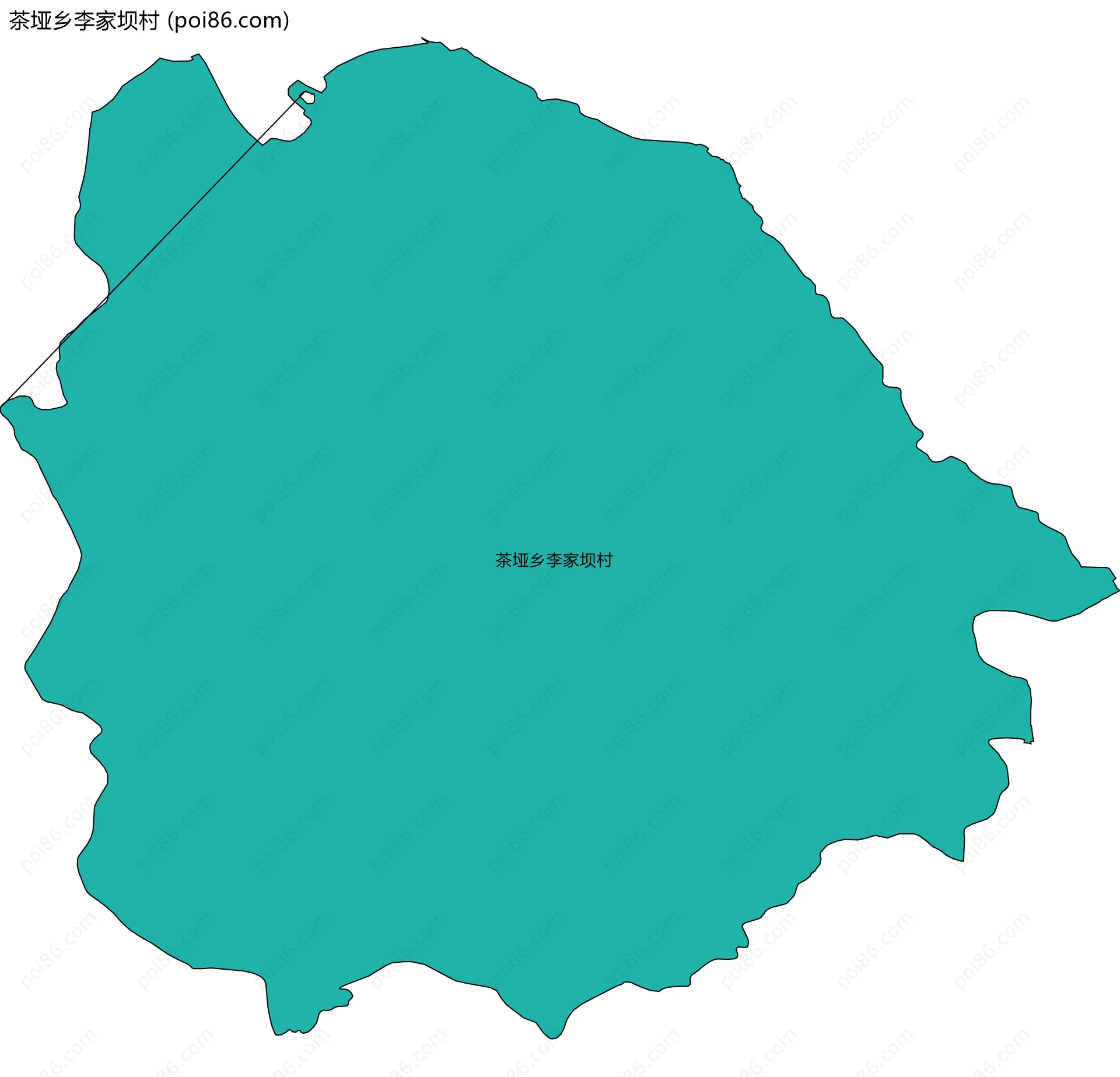 茶垭乡李家坝村边界地图