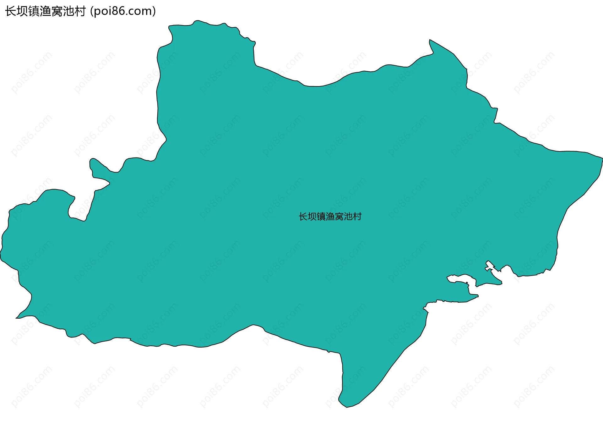 长坝镇渔窝池村边界地图