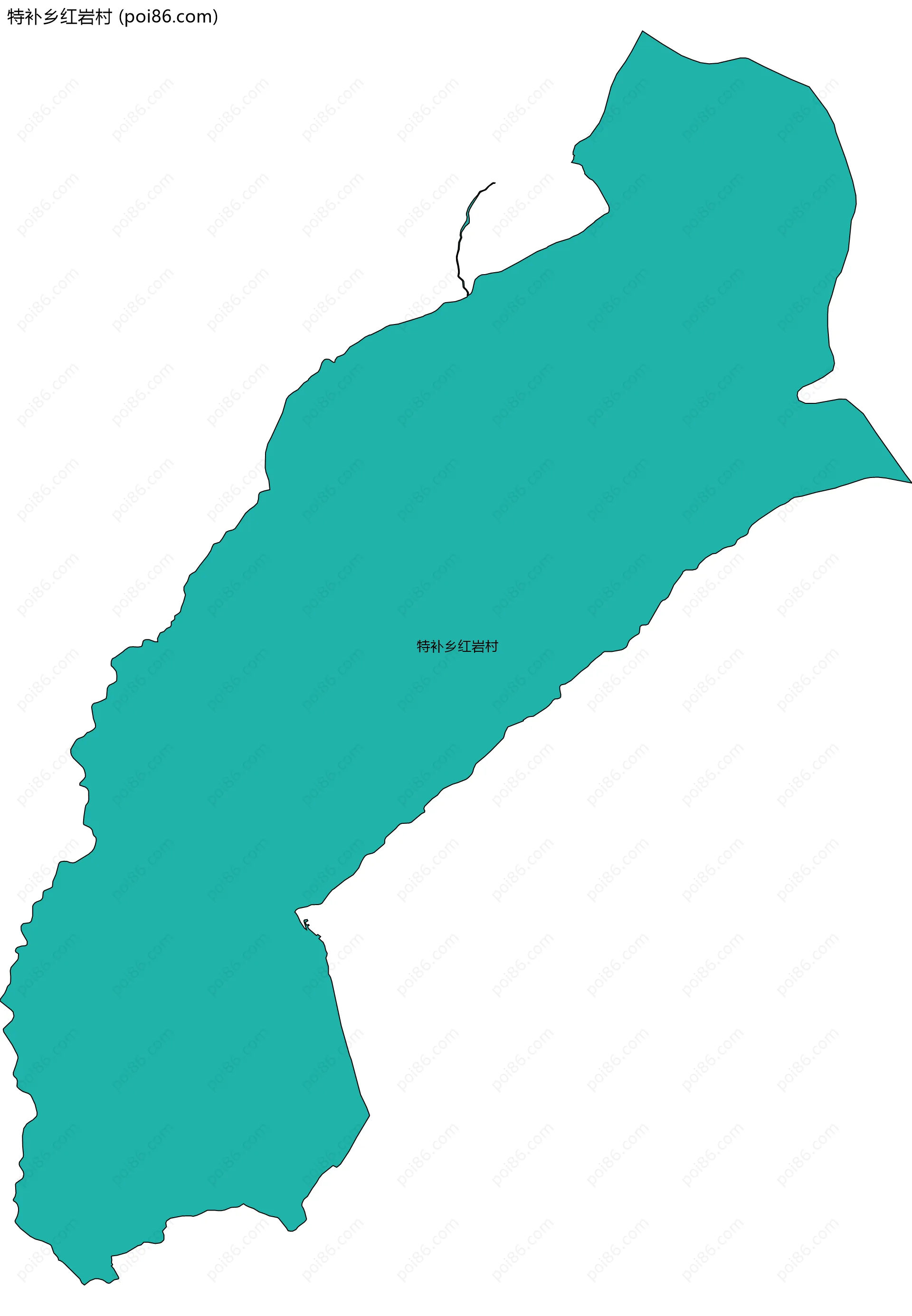 特补乡红岩村边界地图