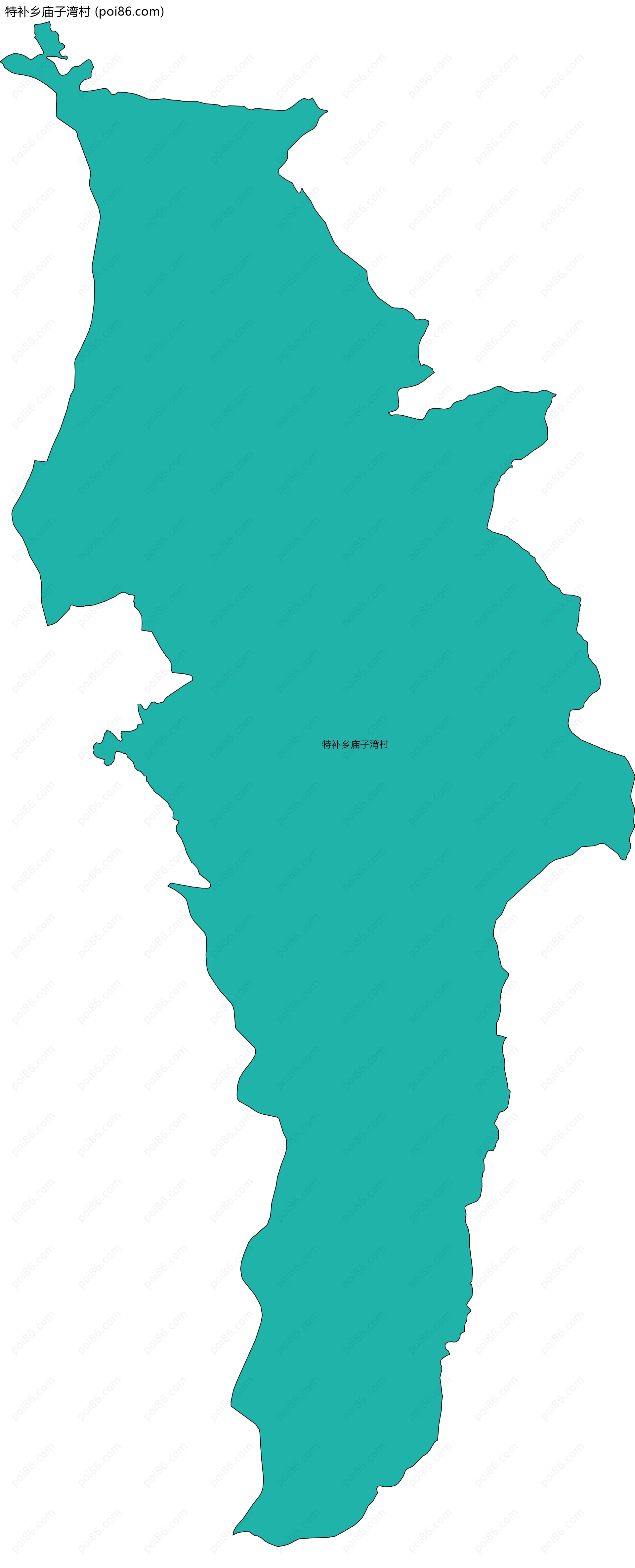 特补乡庙子湾村边界地图