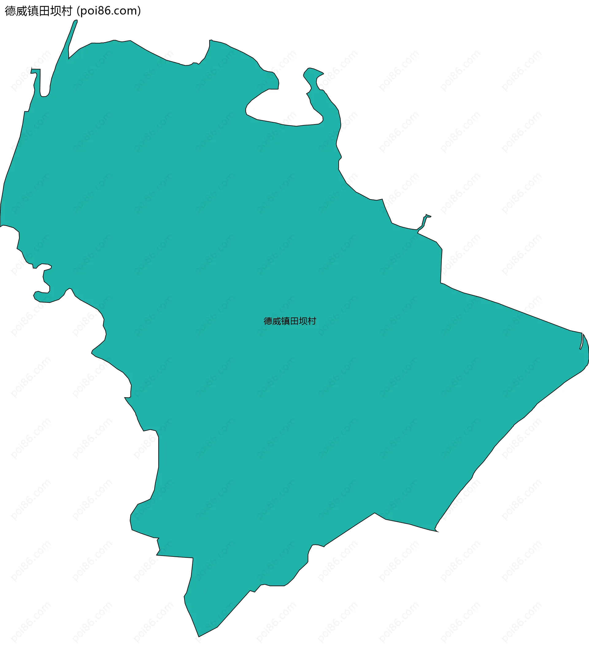 德威镇田坝村边界地图