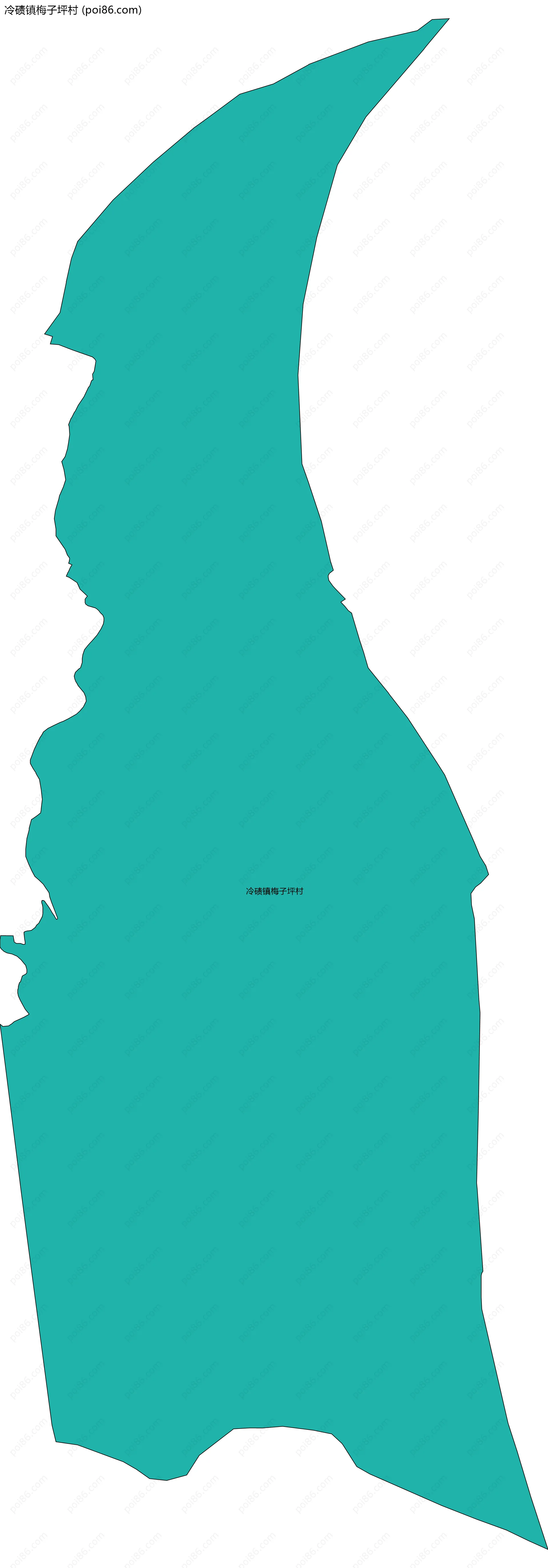 冷碛镇梅子坪村边界地图