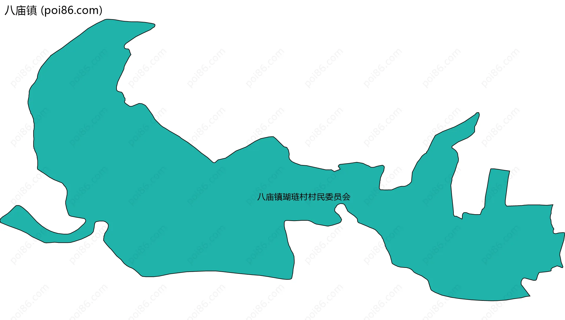 八庙镇边界地图(五级行政区划)