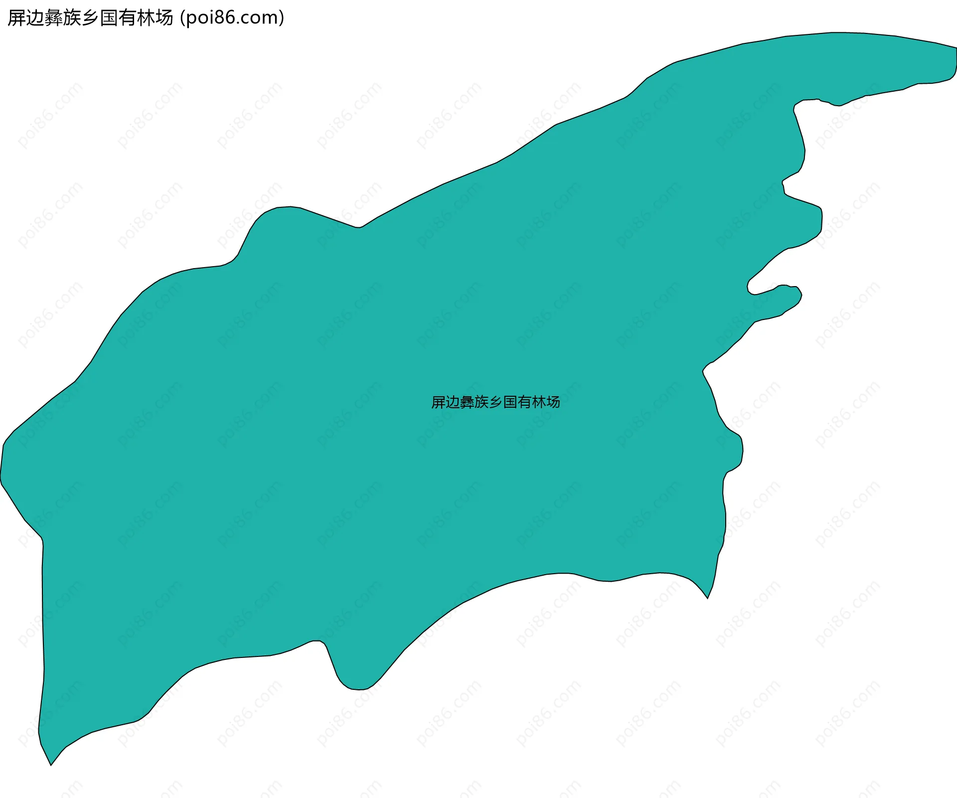 屏边彝族乡国有林场边界地图