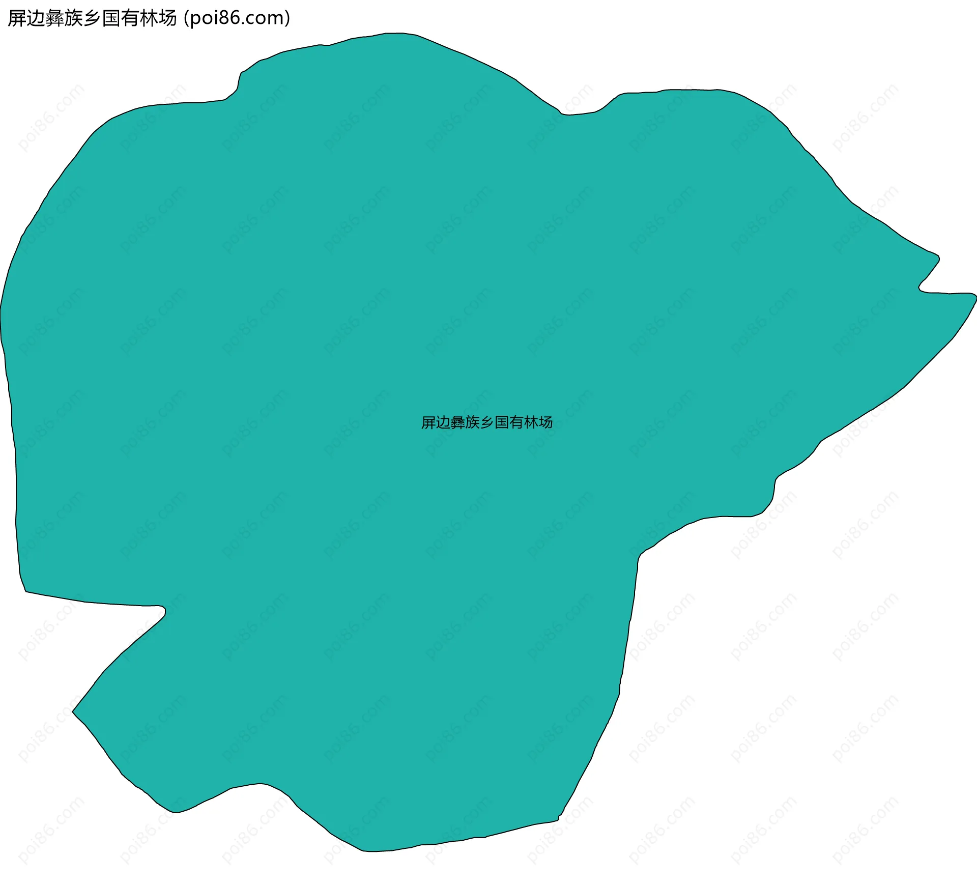 屏边彝族乡国有林场边界地图