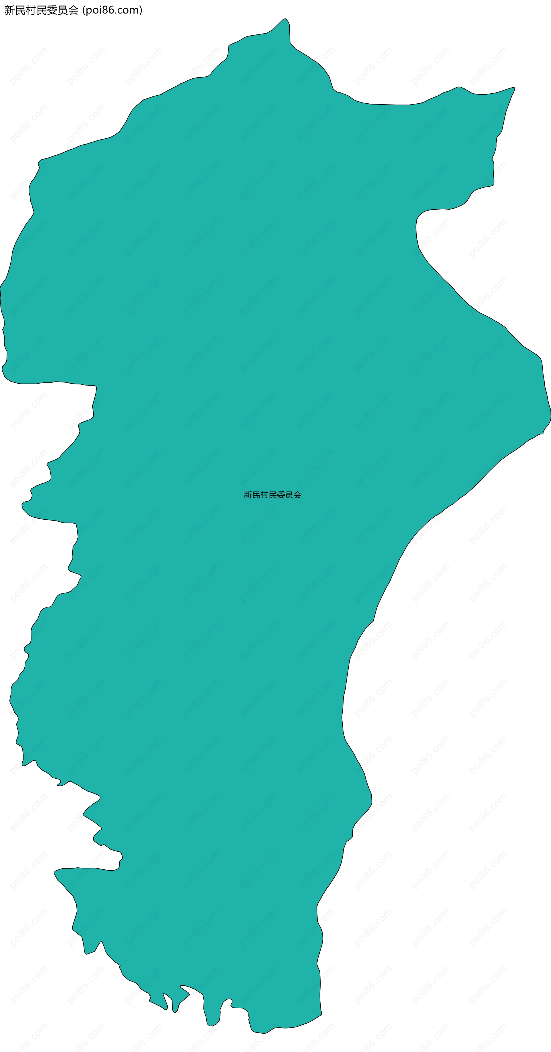 新民村民委员会边界地图