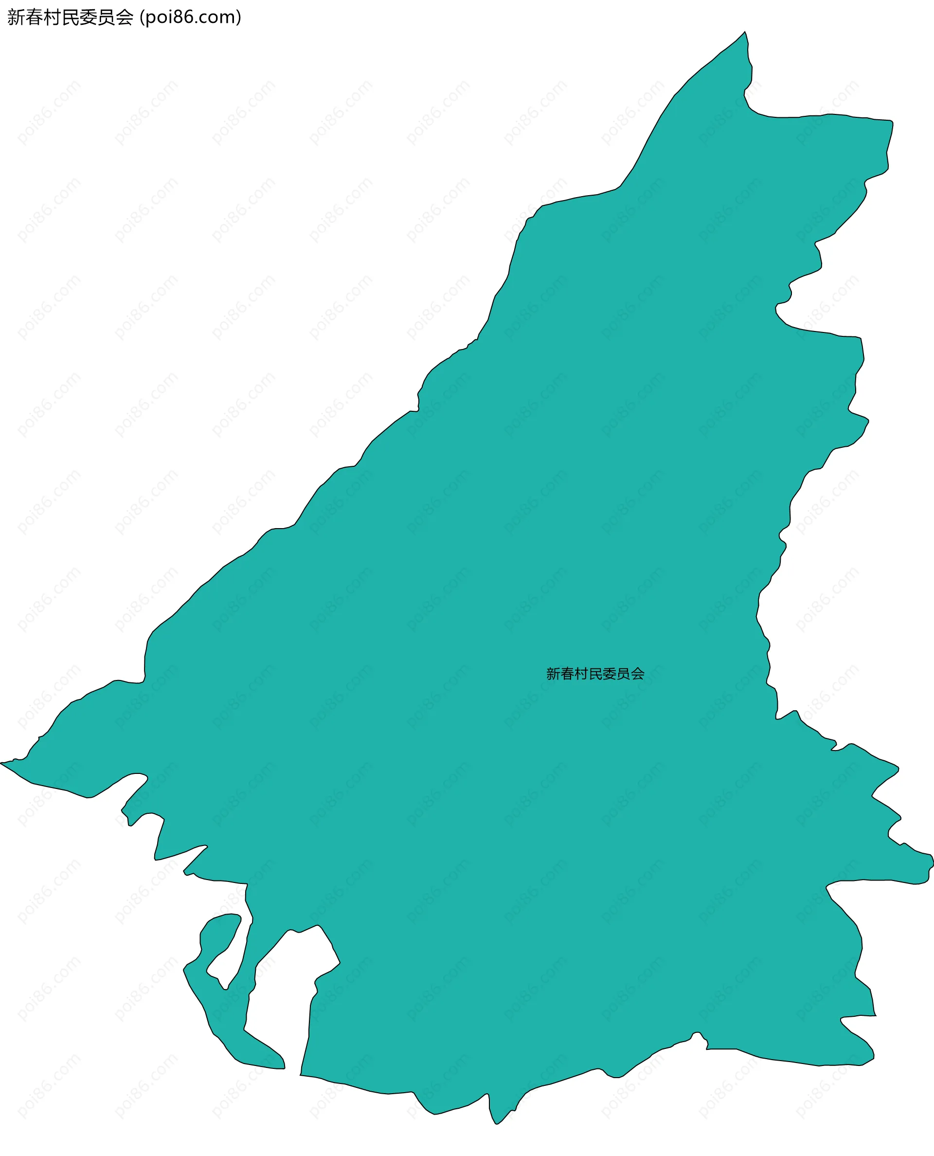 新春村民委员会边界地图