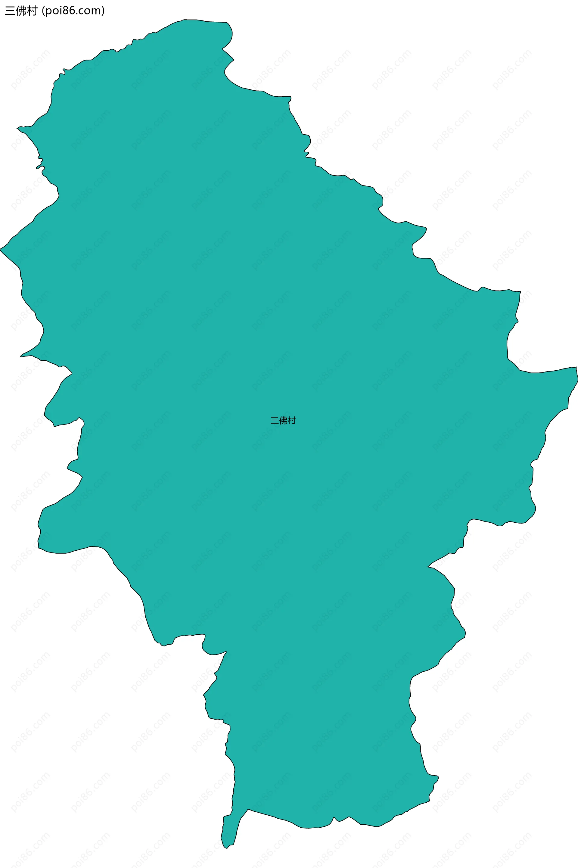 三佛村边界地图