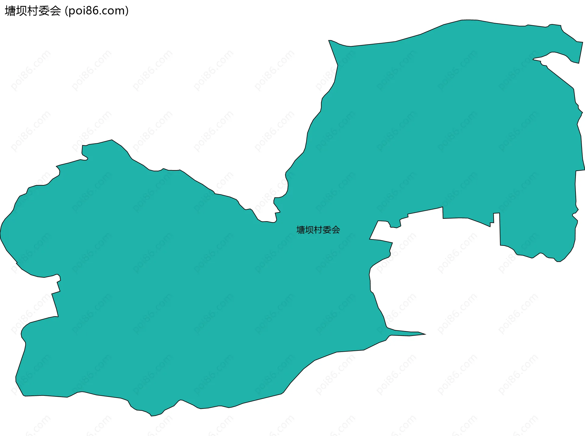 塘坝村委会边界地图