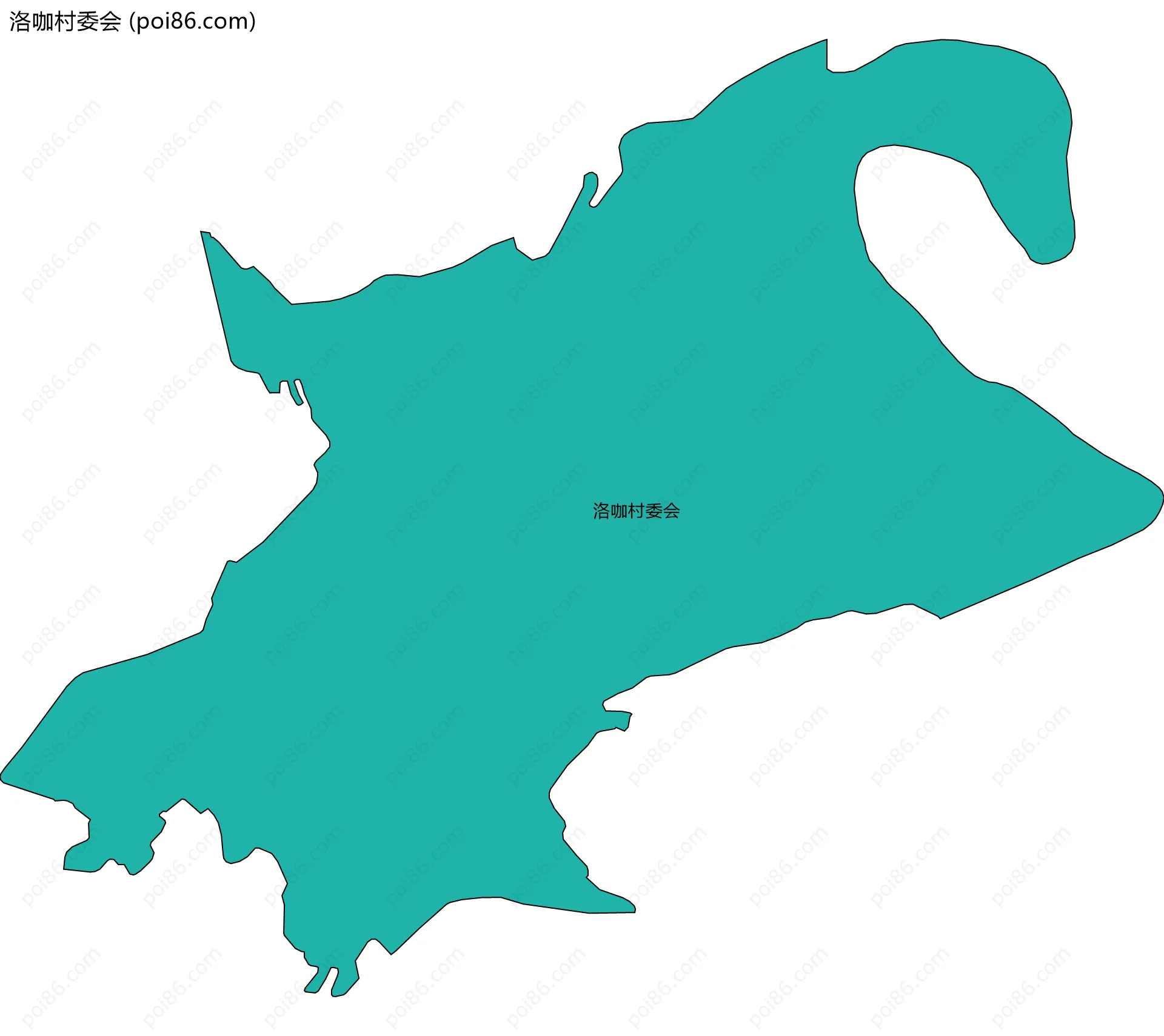 洛咖村委会边界地图